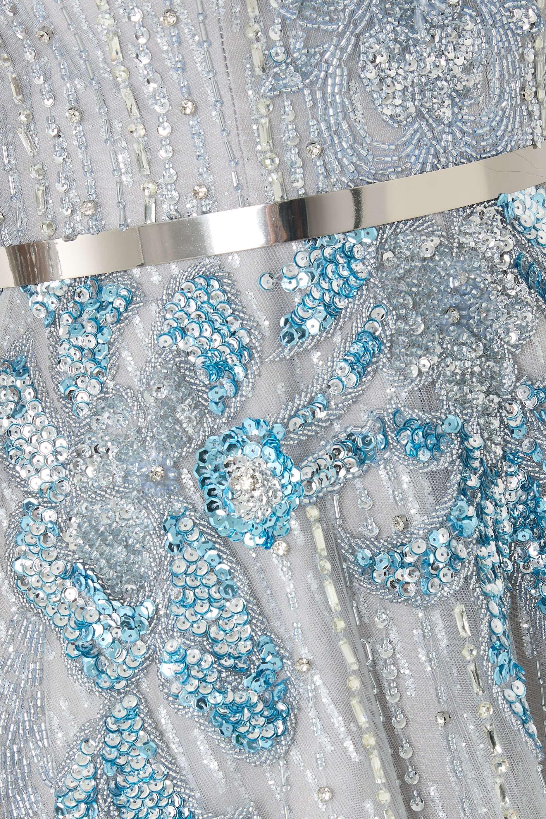  Long Sleeve Embellished Gown