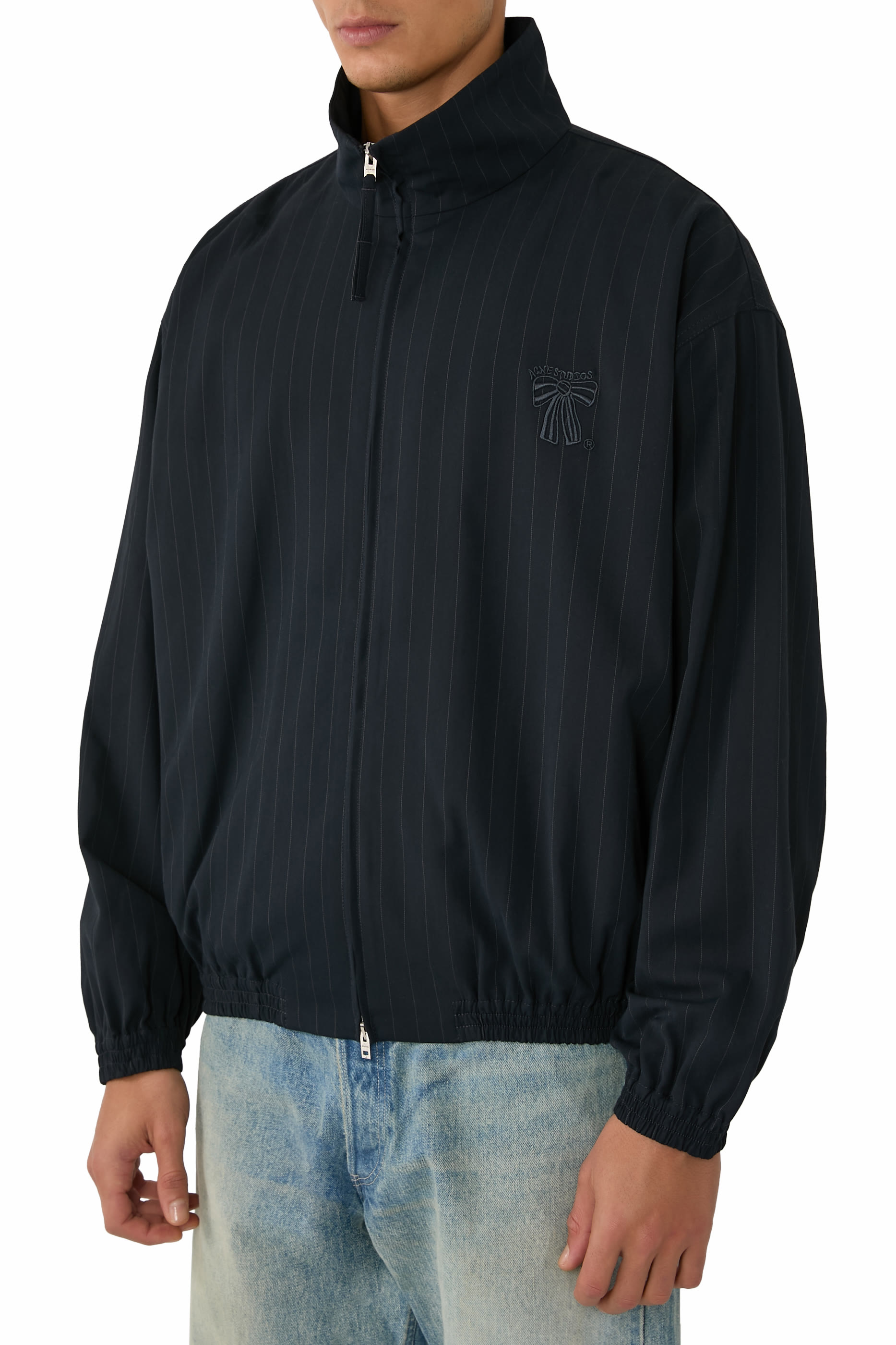 Pinstripe Zipper Jacket
