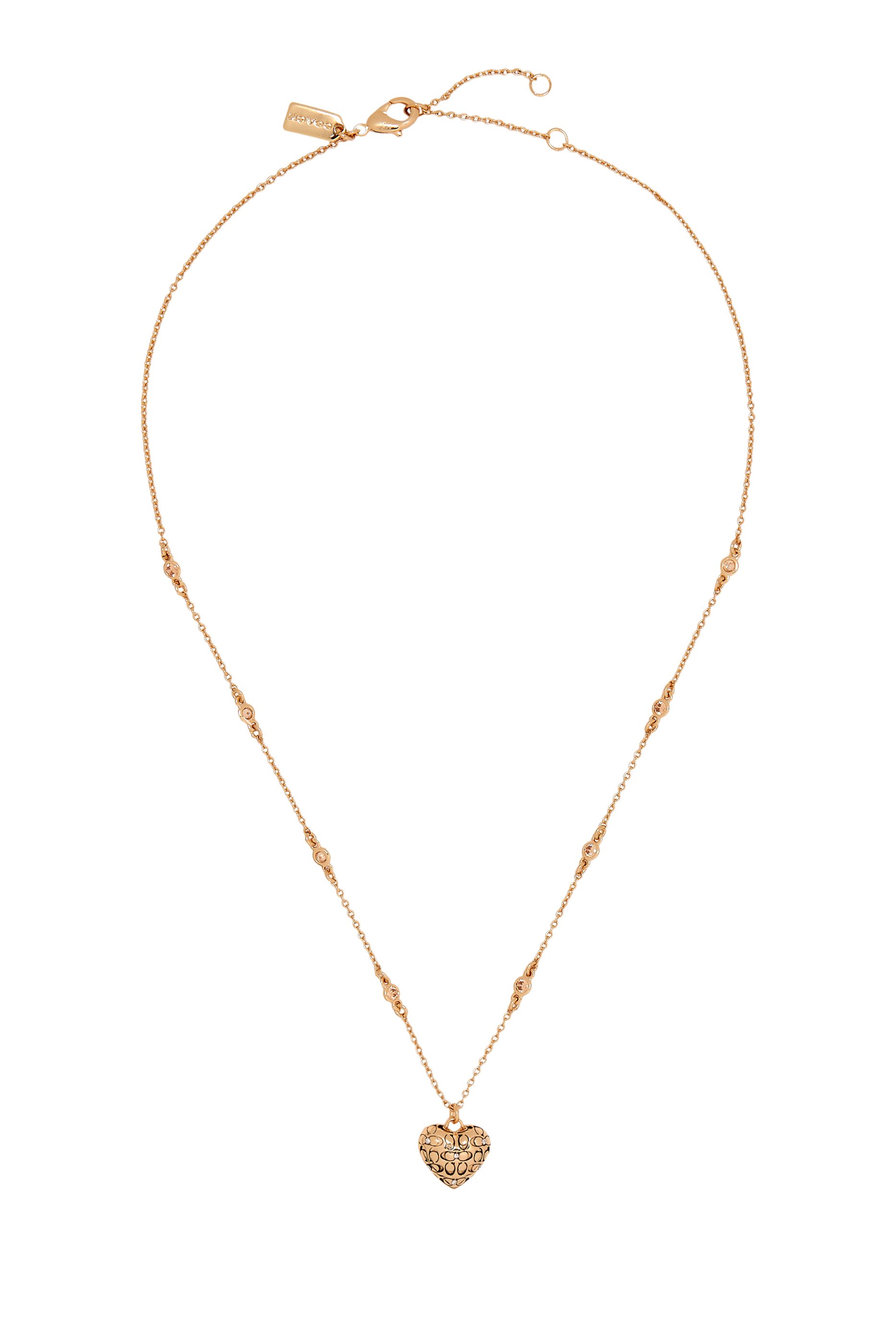 قلادة بدلاية تصميم قلب قابلة للفتح بنقشة شعار الماركة بنمط مبطن