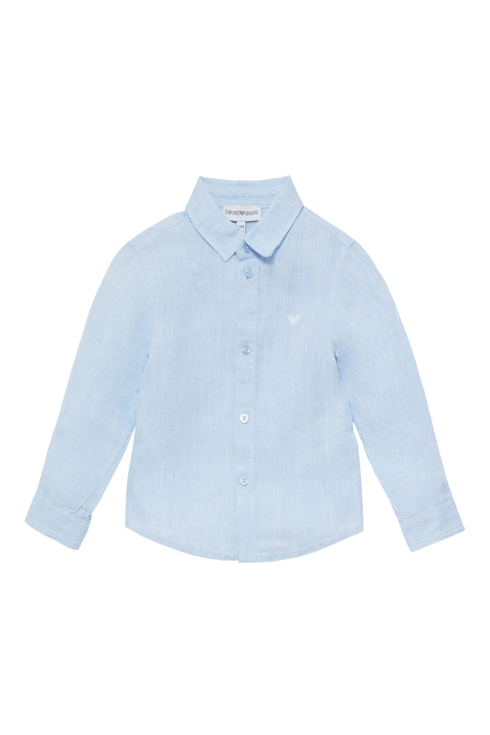 قميص بتطريز شعار الماركة كتان للأطفال