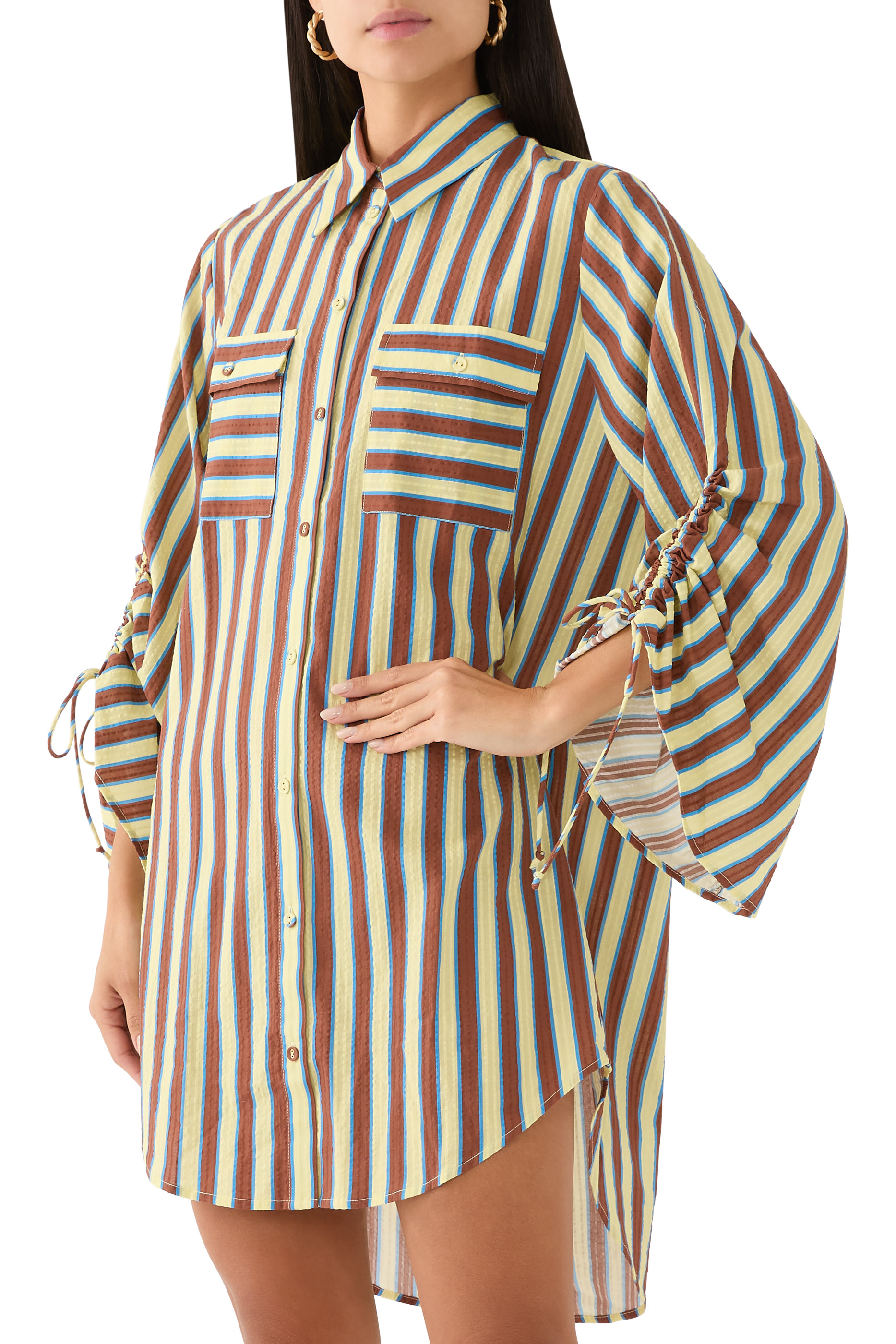 قميص تامسين بكشكش للشاطئ