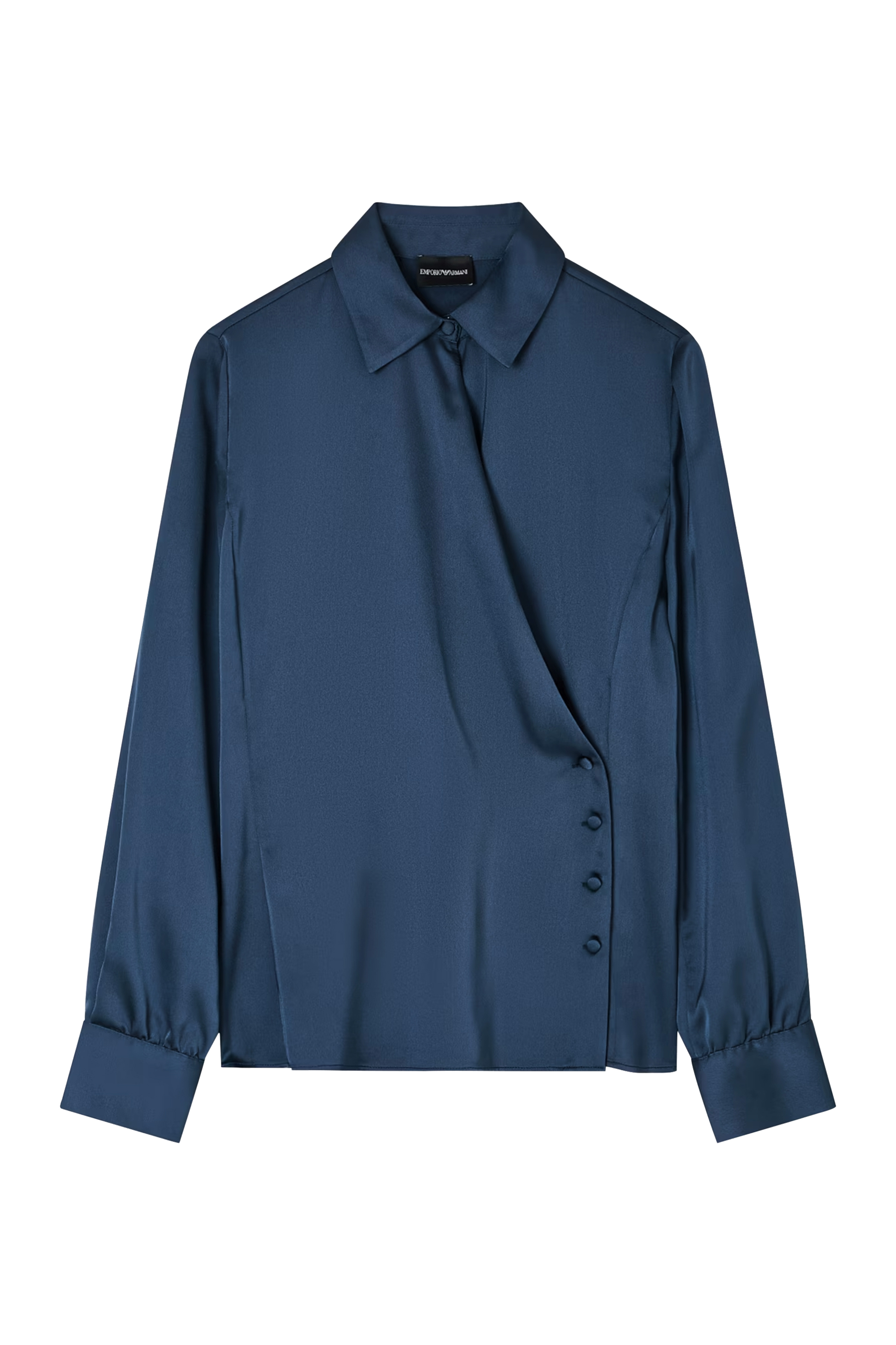  قميص بتصميم ملفوف كريب ساتان