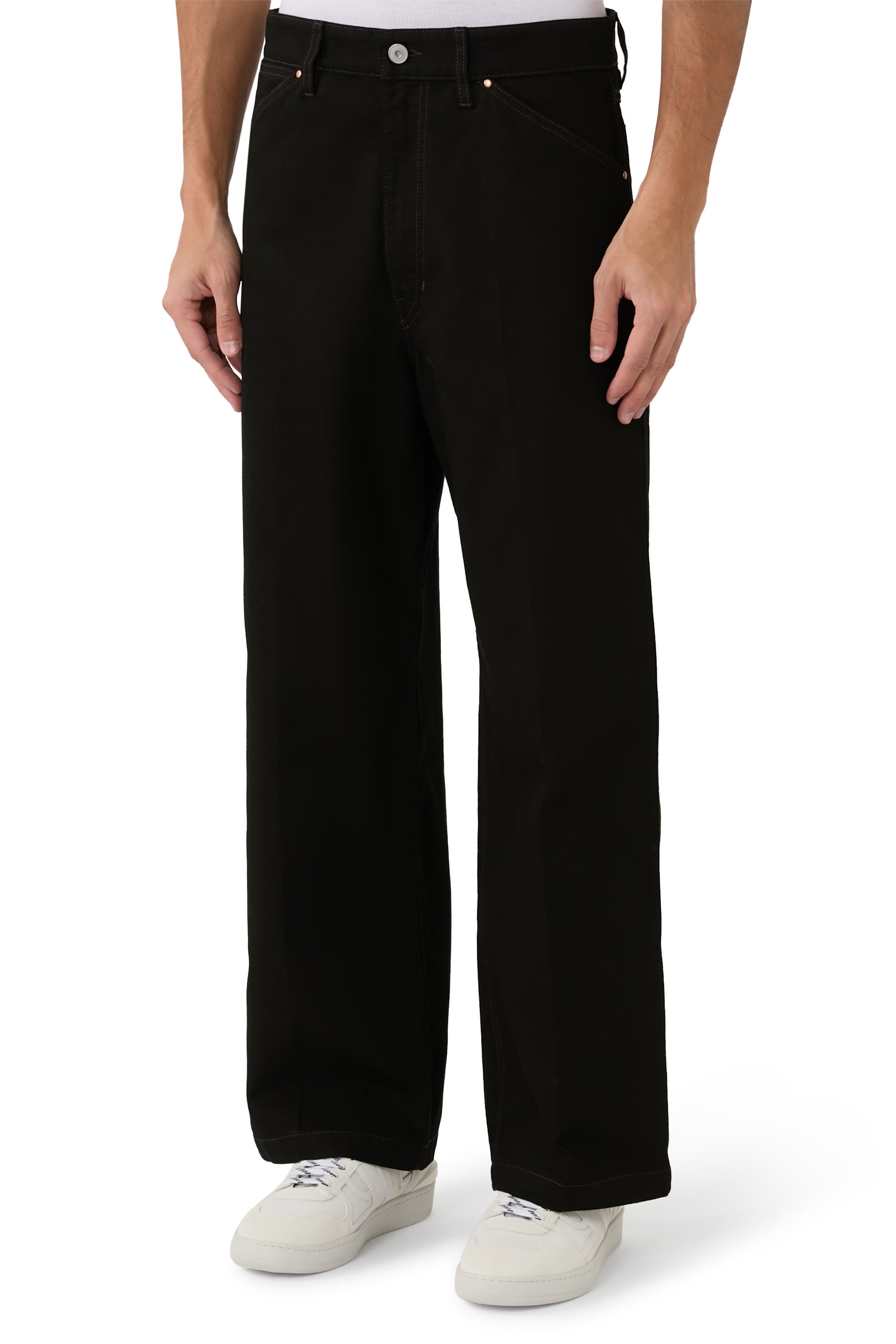 بنطال بقصة ساق واسعة دنيم