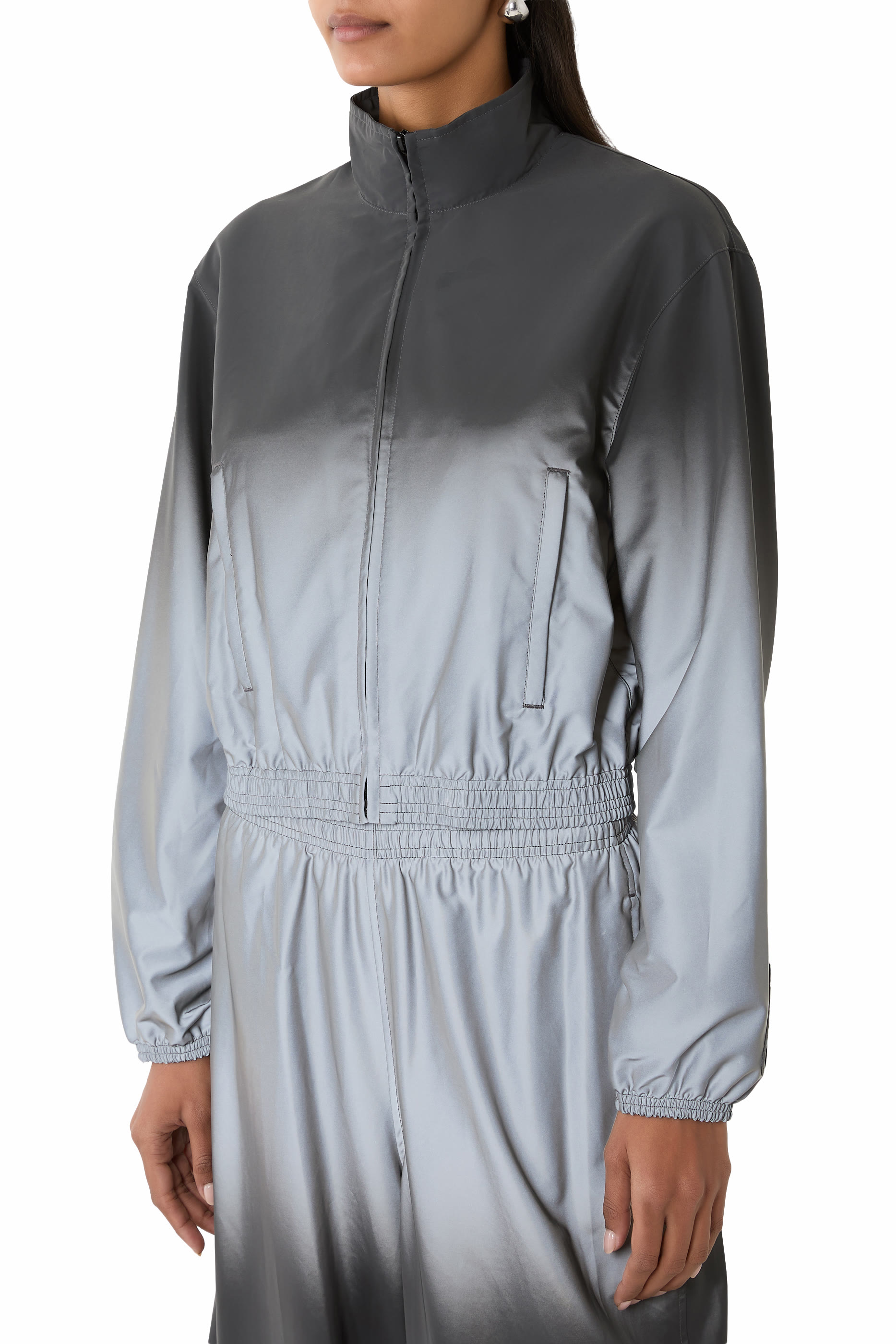 جاكيت رياضي عاكس قماش مجعد