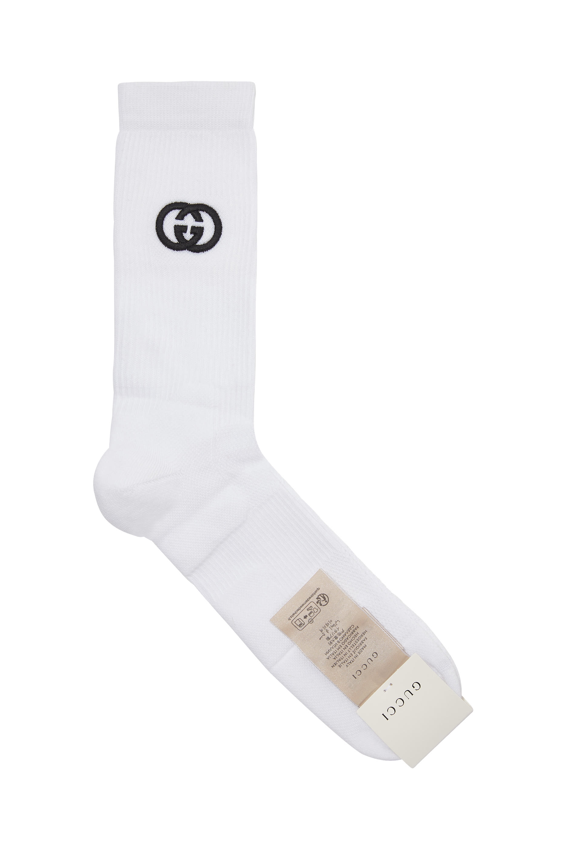جوارب من مزيج قطن بحرفي شعار الماركة بتصميم متداخل