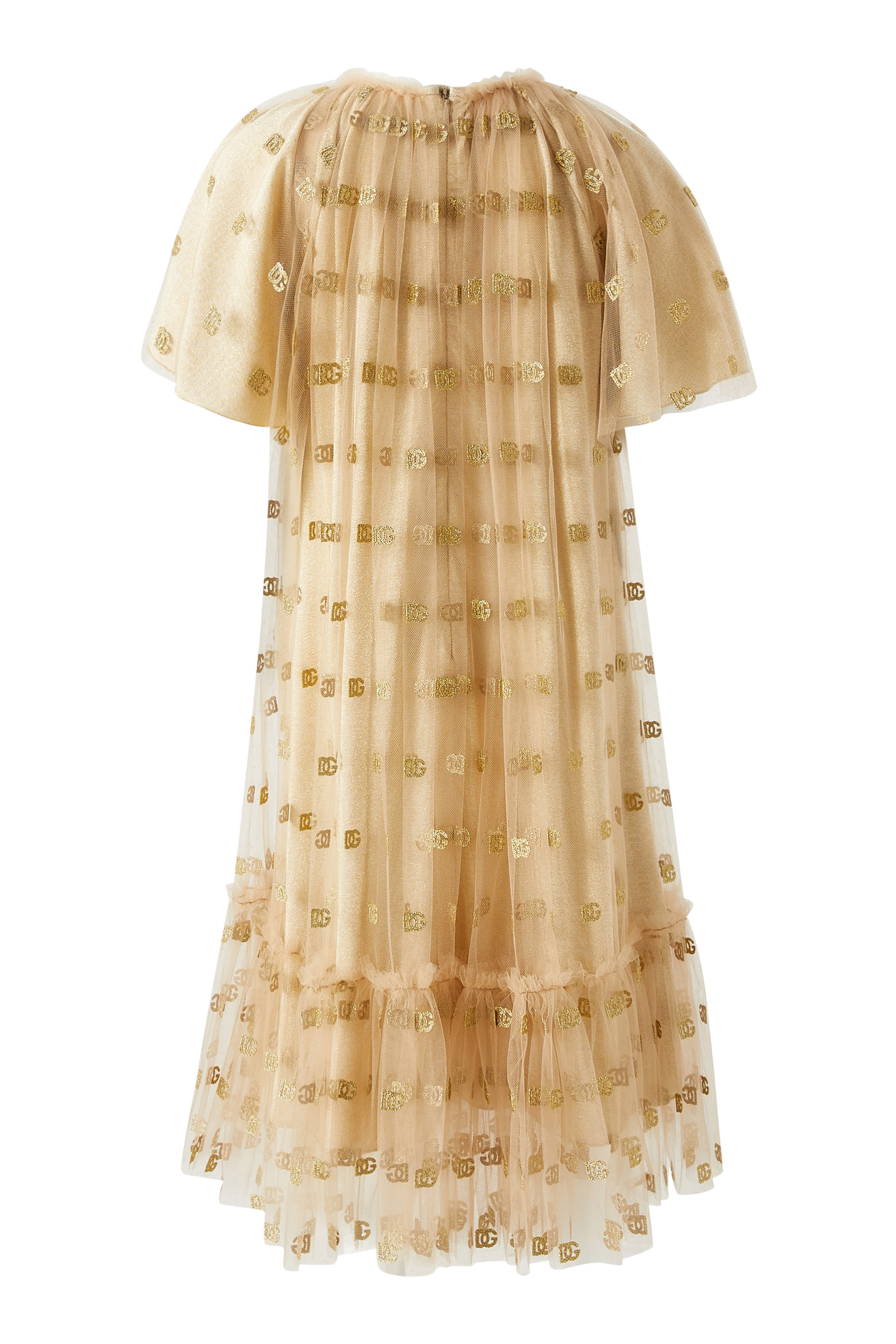 فستان بقصة واسعة وشعار الماركة للأطفال