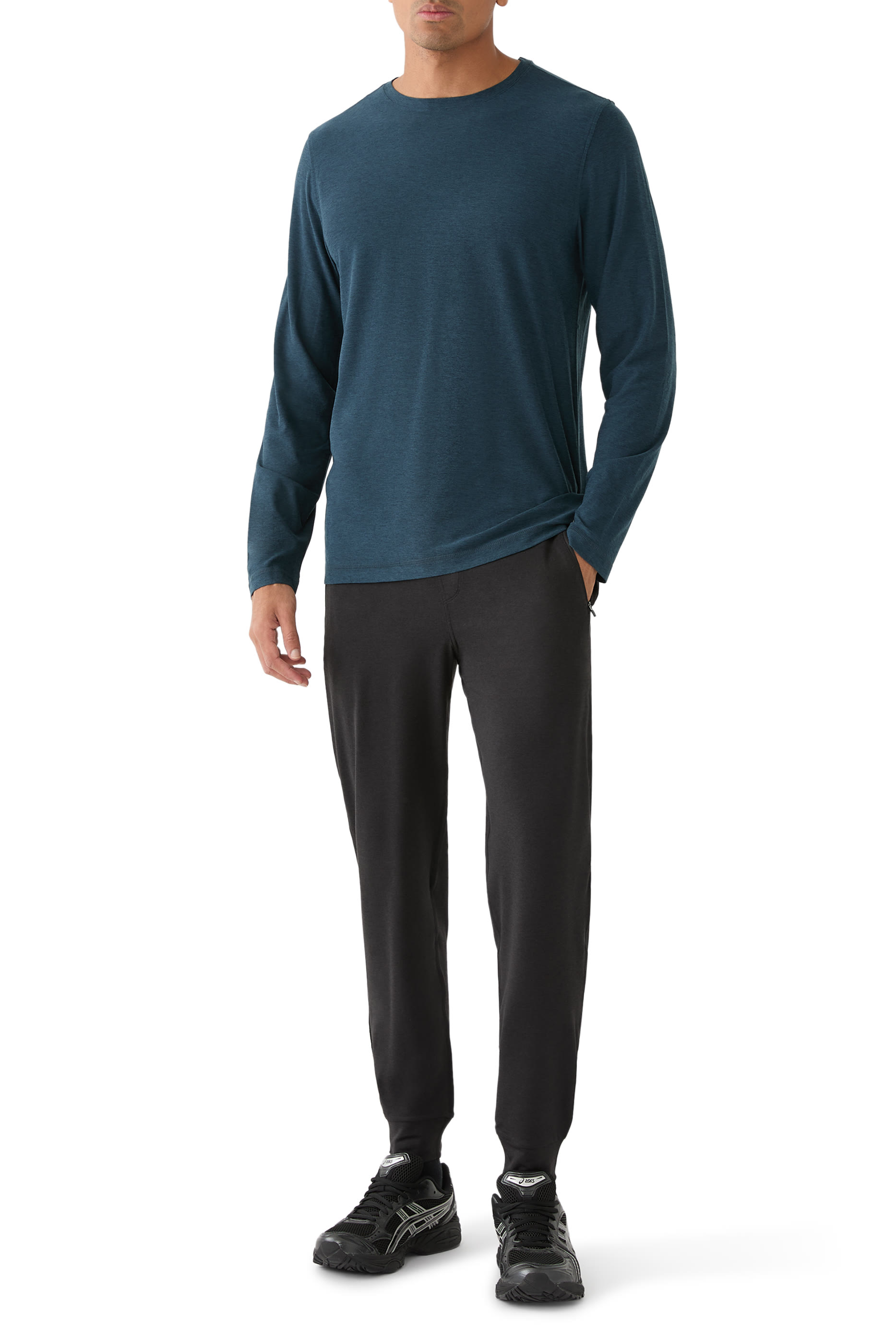 تيشيرت ستراتو بأكمام طويلة قماش معالج