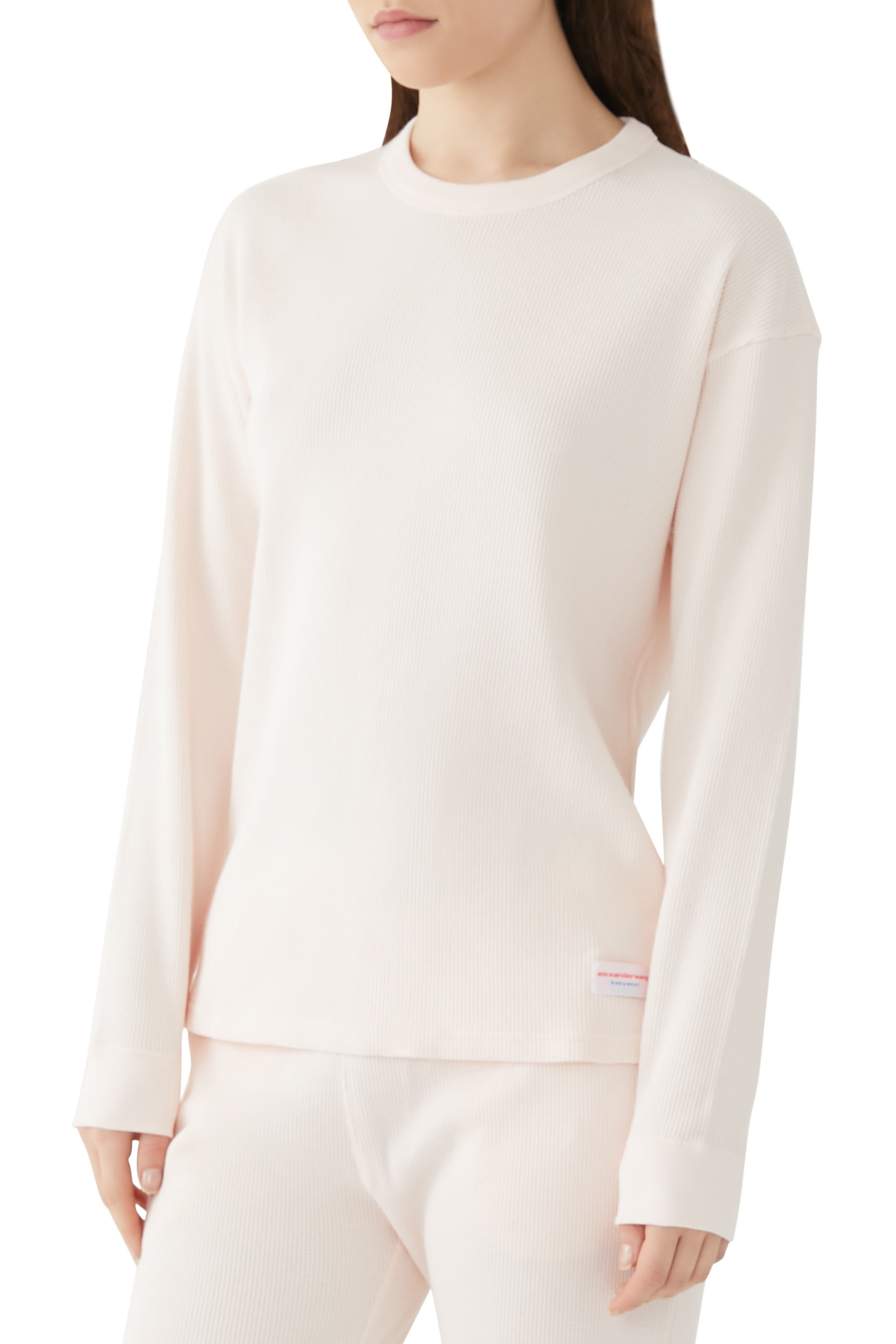 سويت شيرت بياقة ضيقة نسيج متشابك