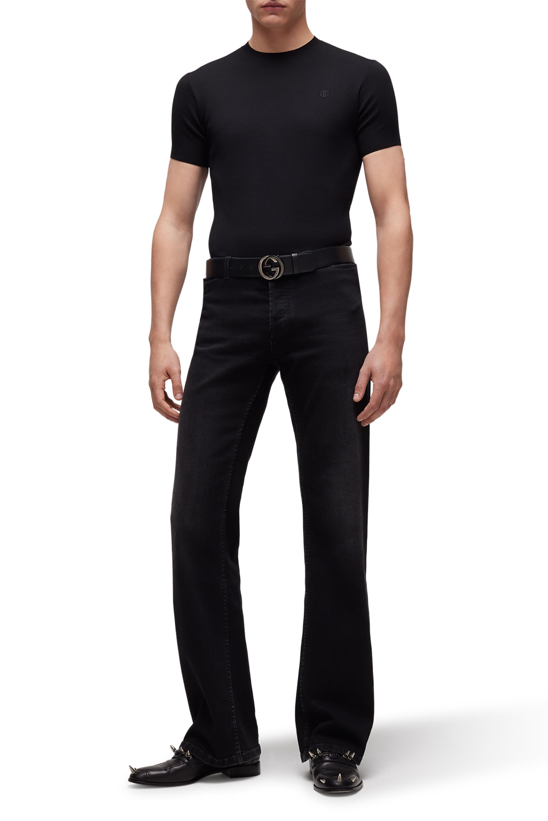 تيشيرت مطرز نسيج قطن وحرير