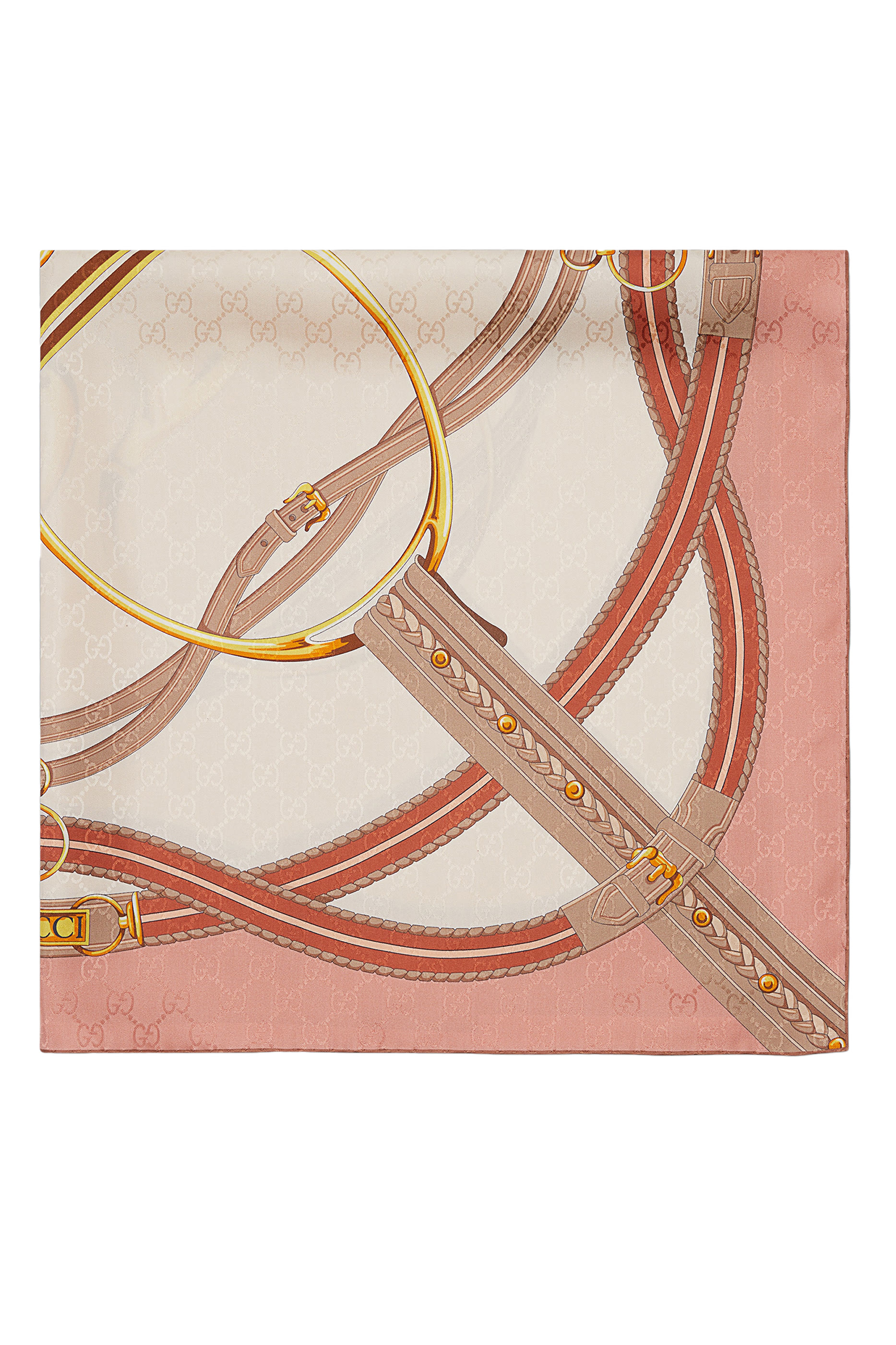 وشاح حرير كاريه بنقشة لجام الحصان