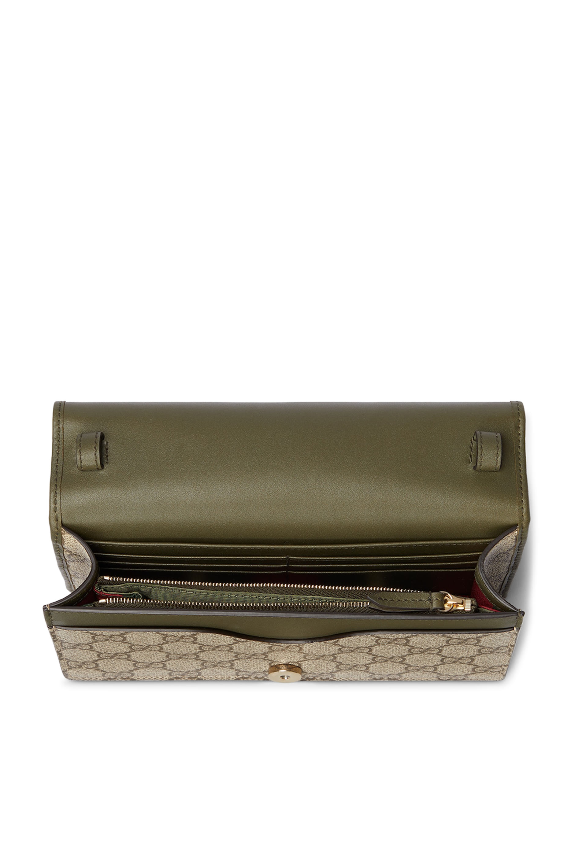 محفظة بنقشة حرفي شعار الماركة وسلسلة