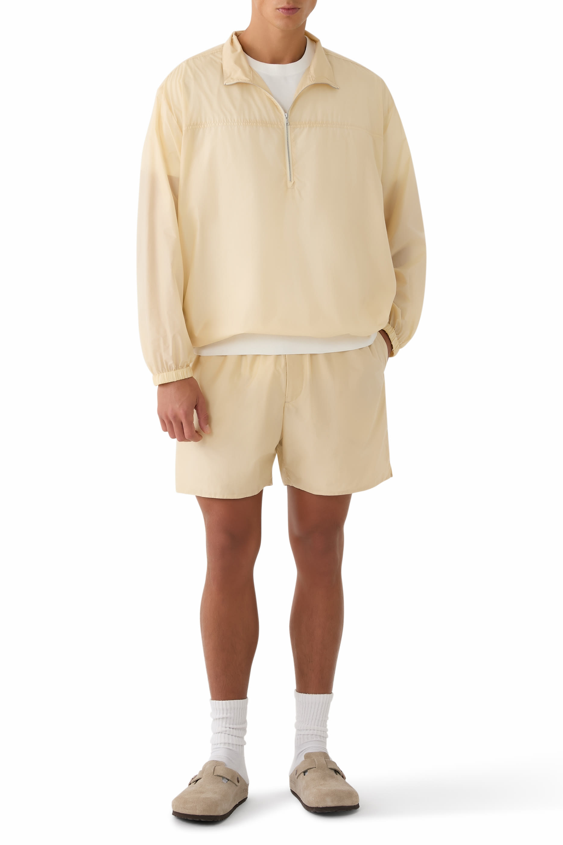 سترة بولو بنصف سحاب نايلون شفاف خفيف