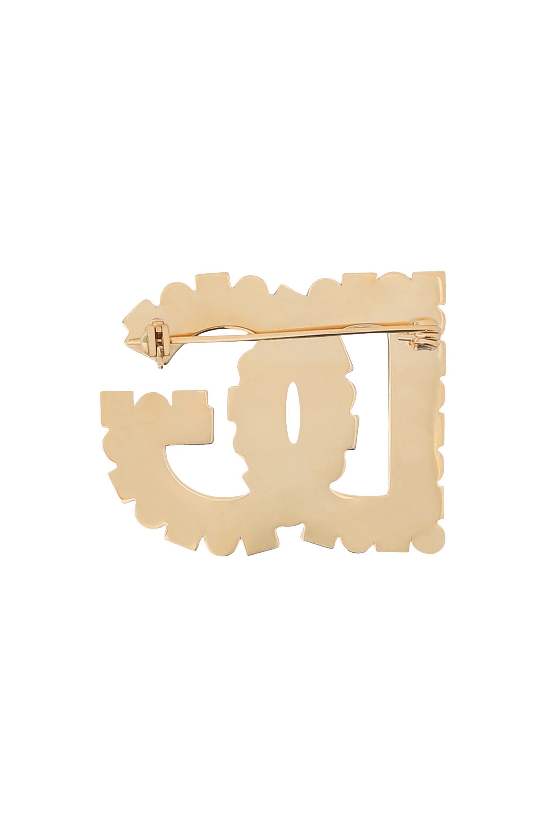 بروش مزين بتفاصيل أحجار الراين وشعار الماركة