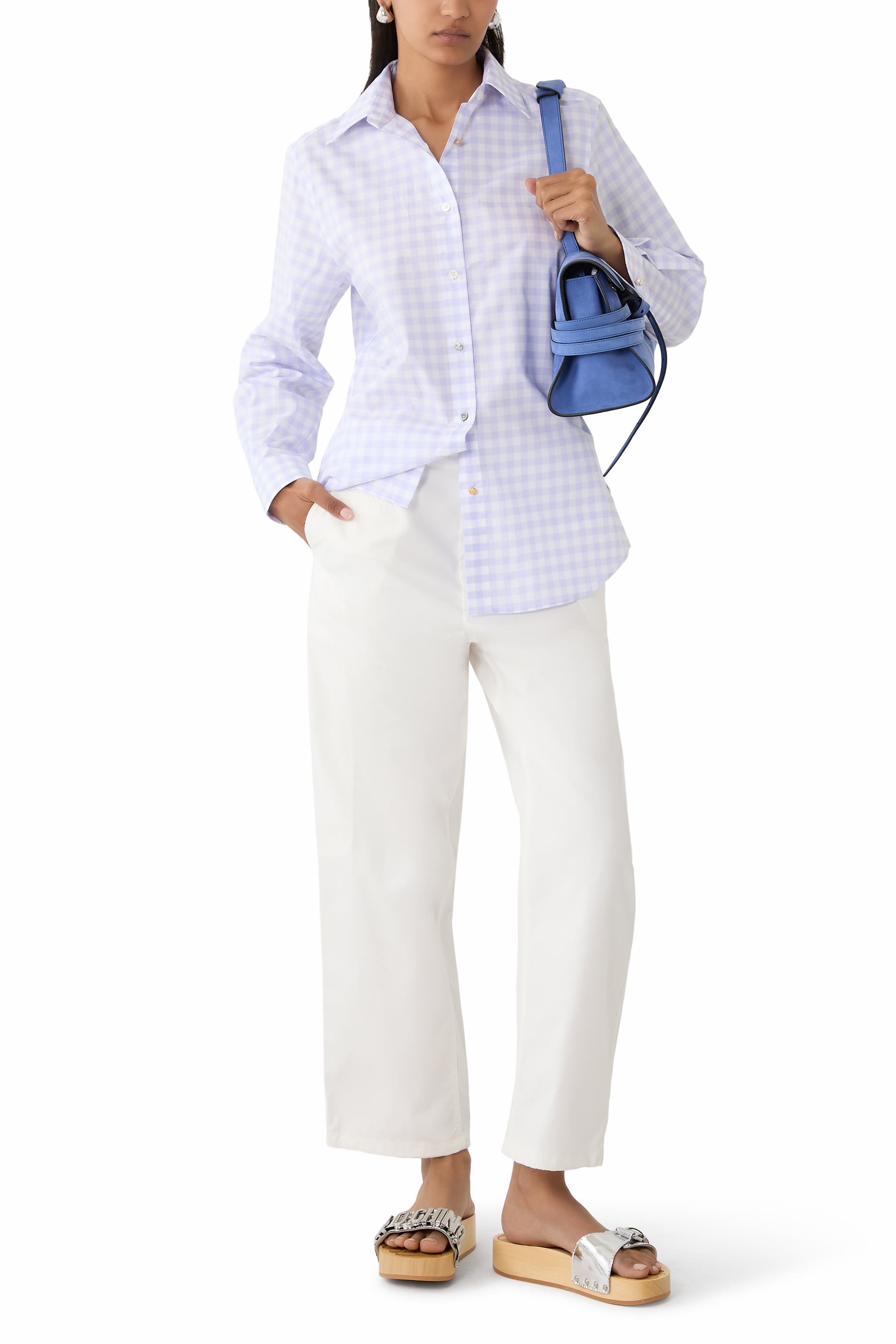 قميص فيشي بنقشة مربعات قطن