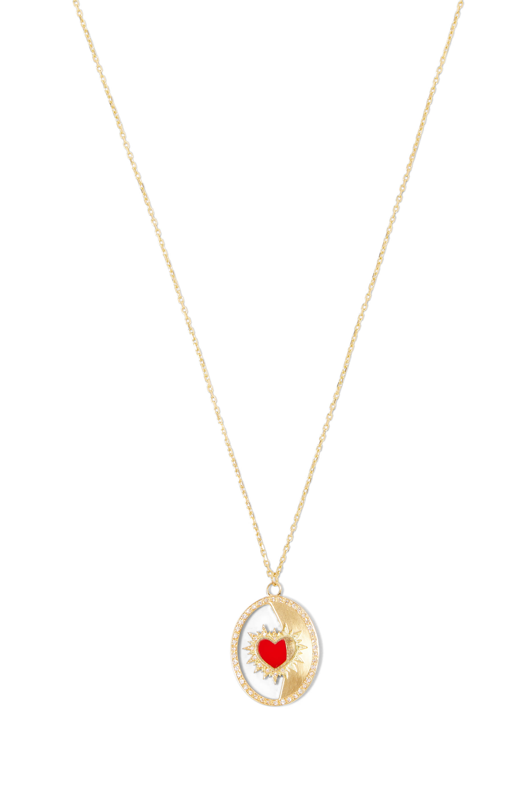 Heart On Biladi Pendant Necklace, 18k Yellow Gold & Diamond