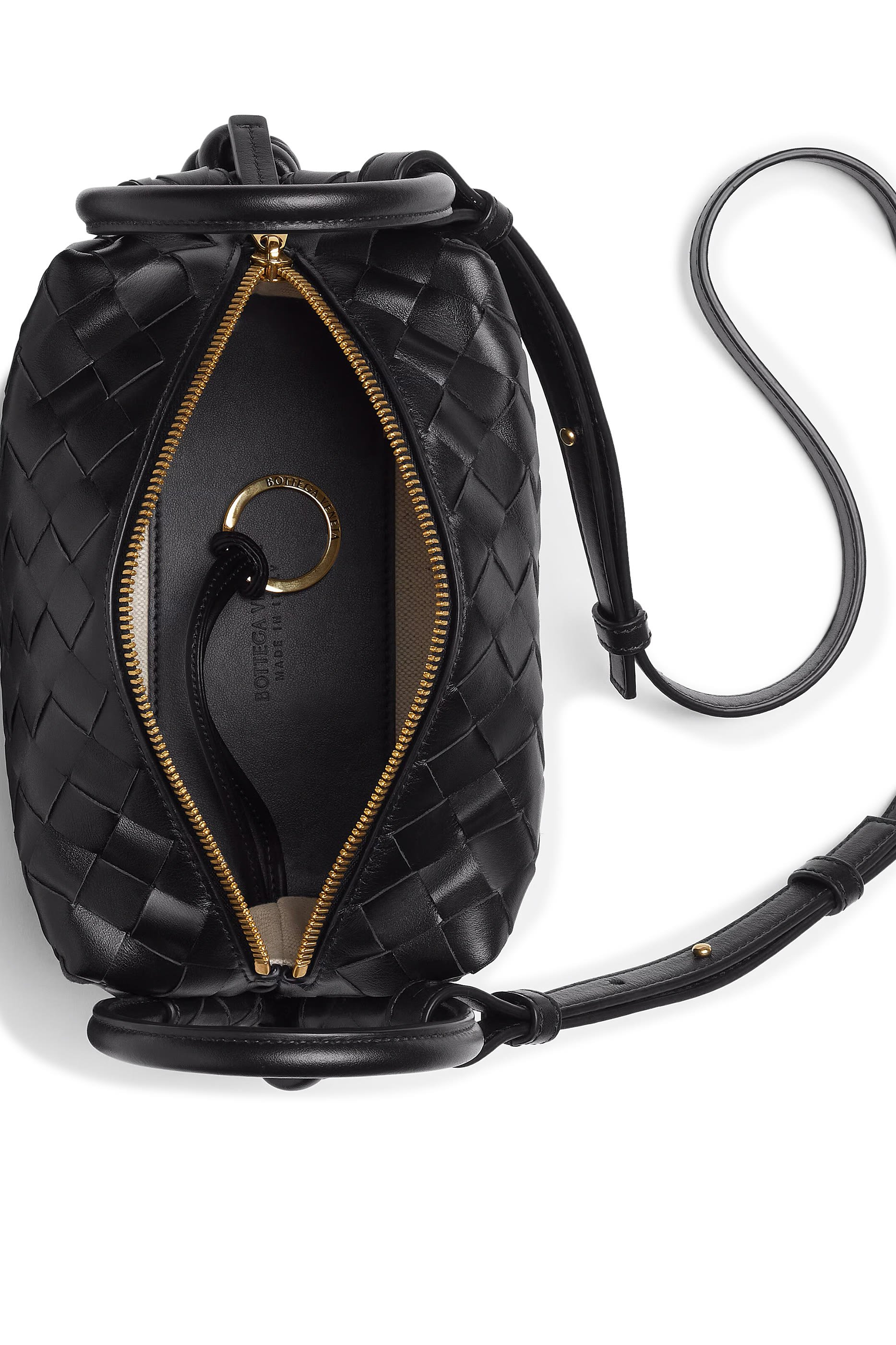 حقيبة كروس لوب صغيرة جلد مجدول