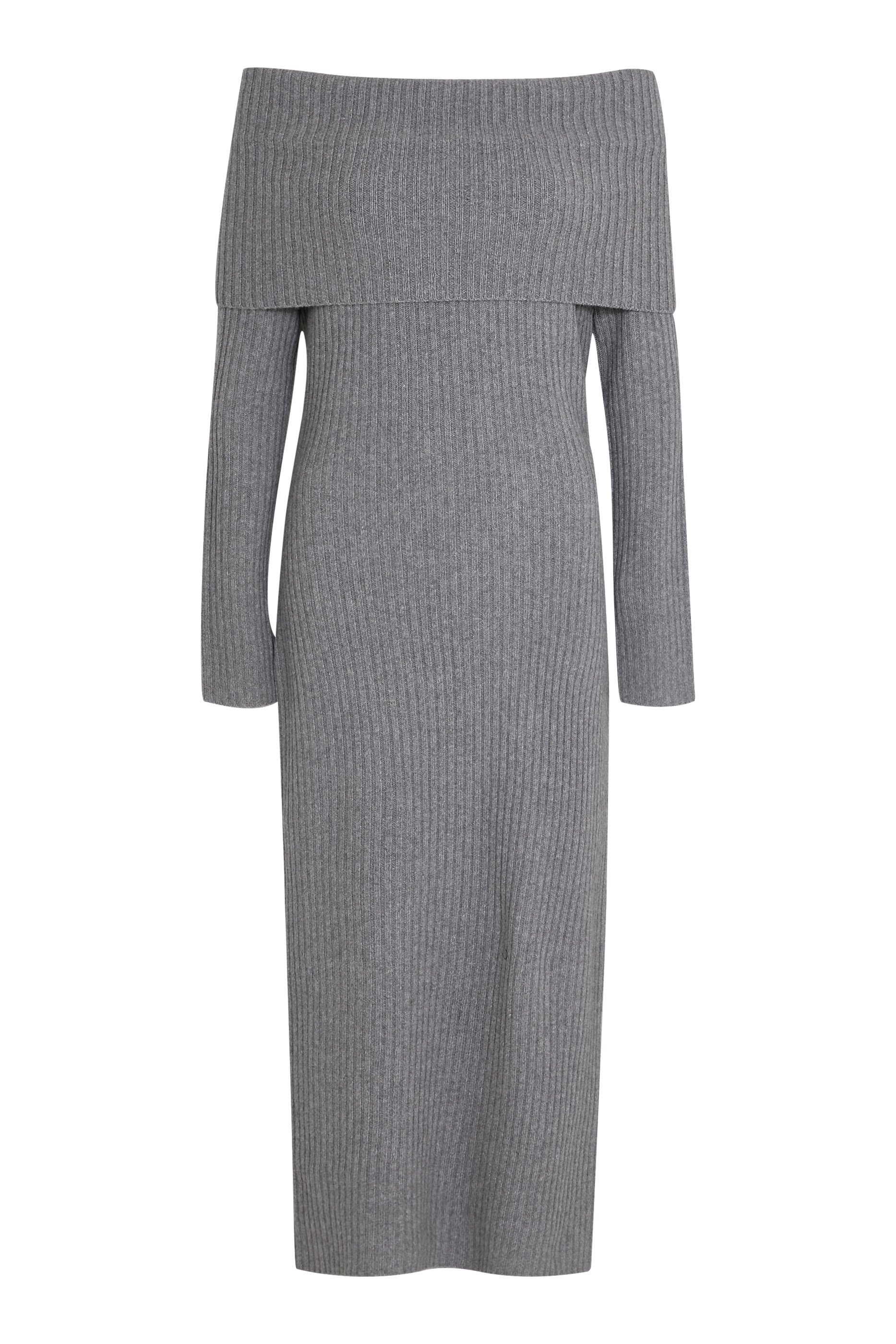 فستان بأكتاف مكشوفة قماش مضلع