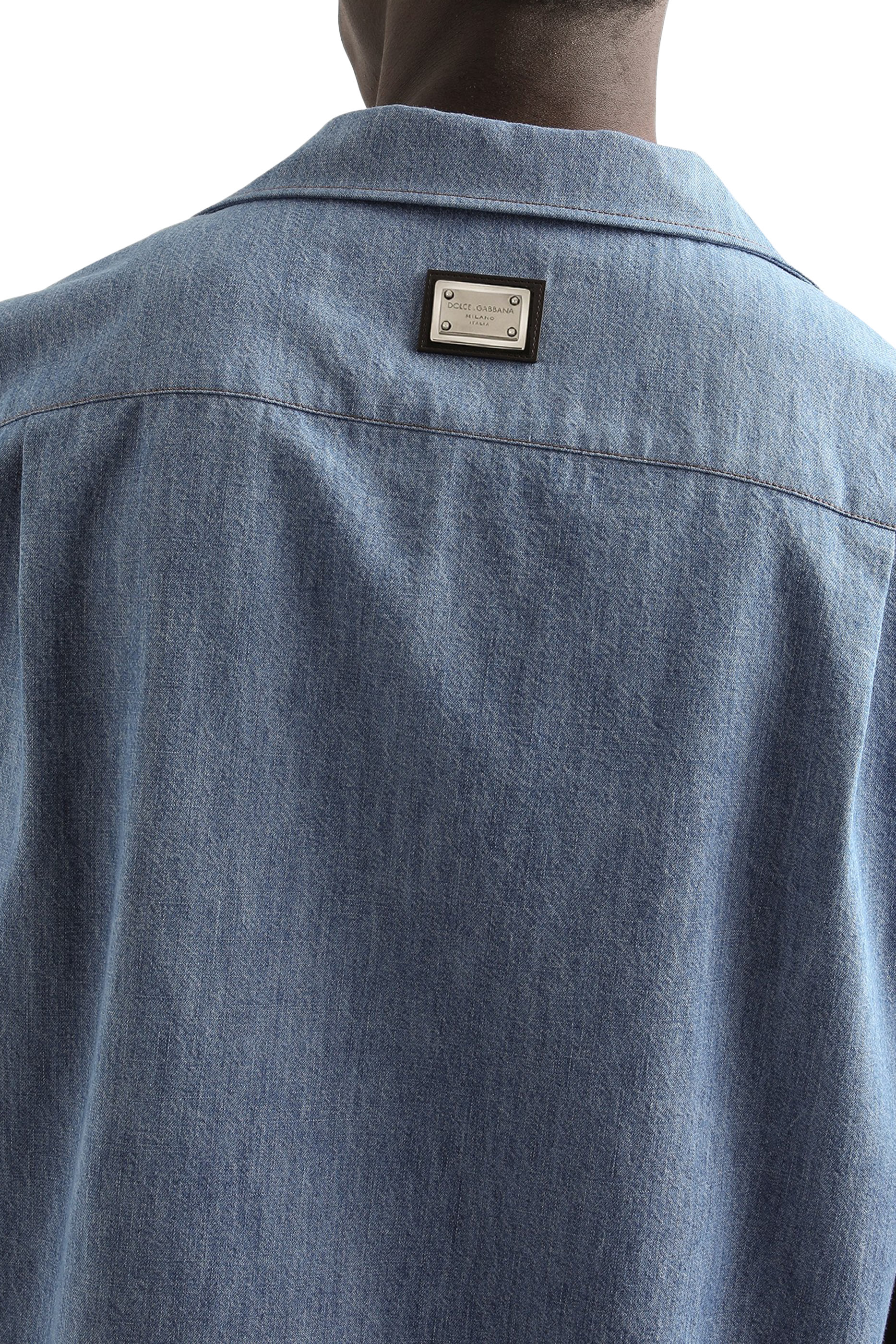 قميص دنيم حرير وقطن