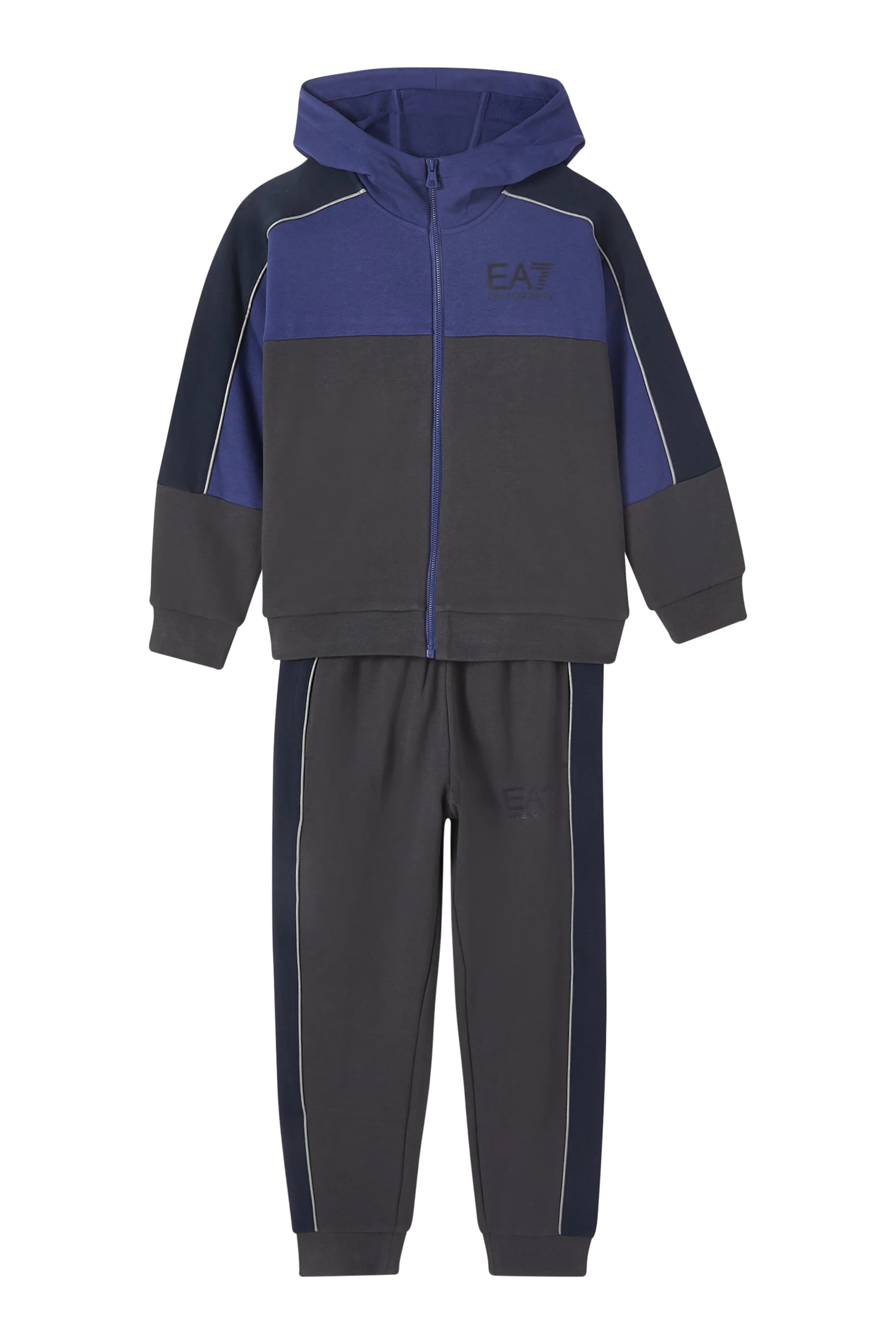 Kids EA7 Tracksuit Set Zip Hoodie + Cuff Bottoms