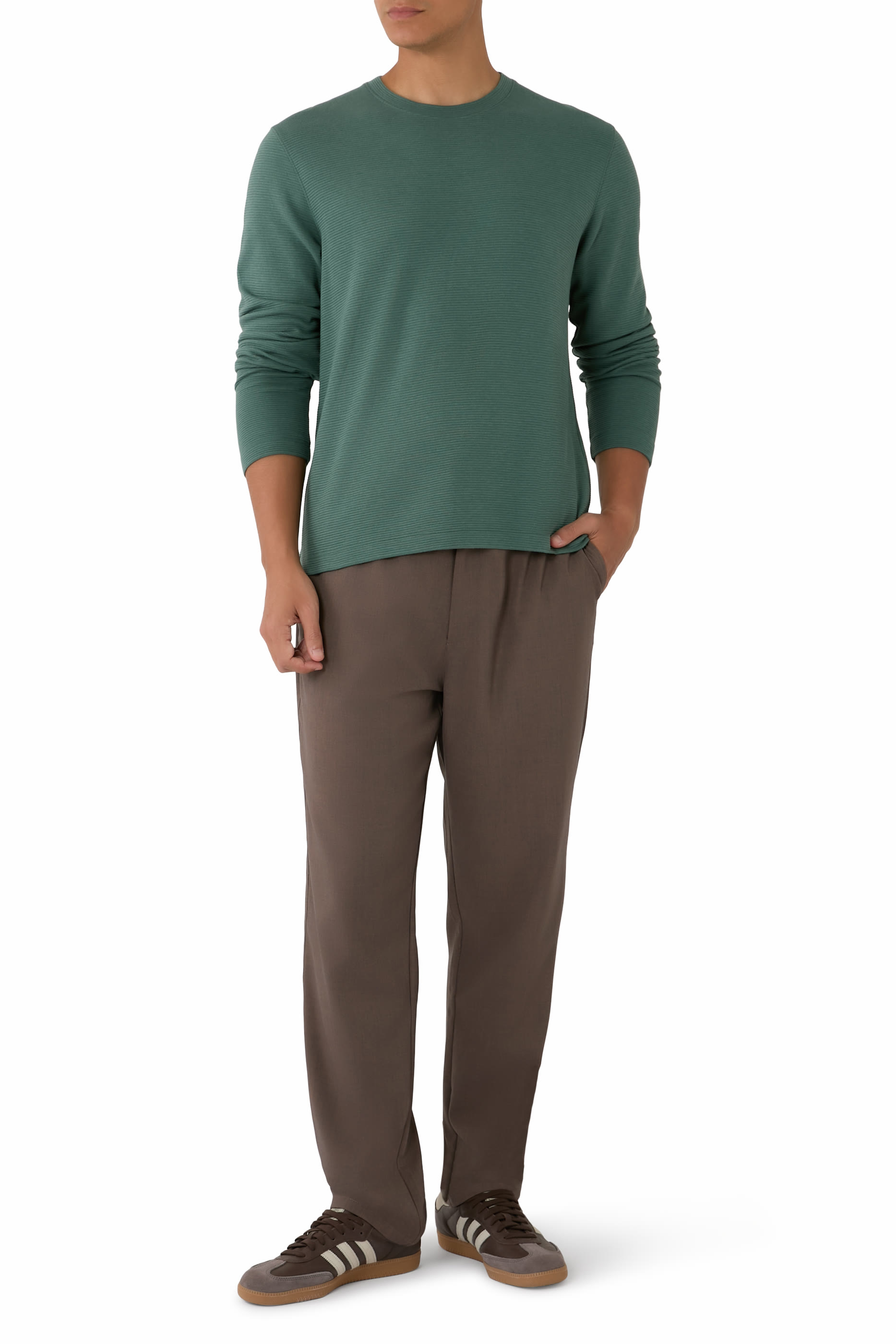 تيشيرت ديلروي بأكمام طويلة نسيج جاكار ستوديو