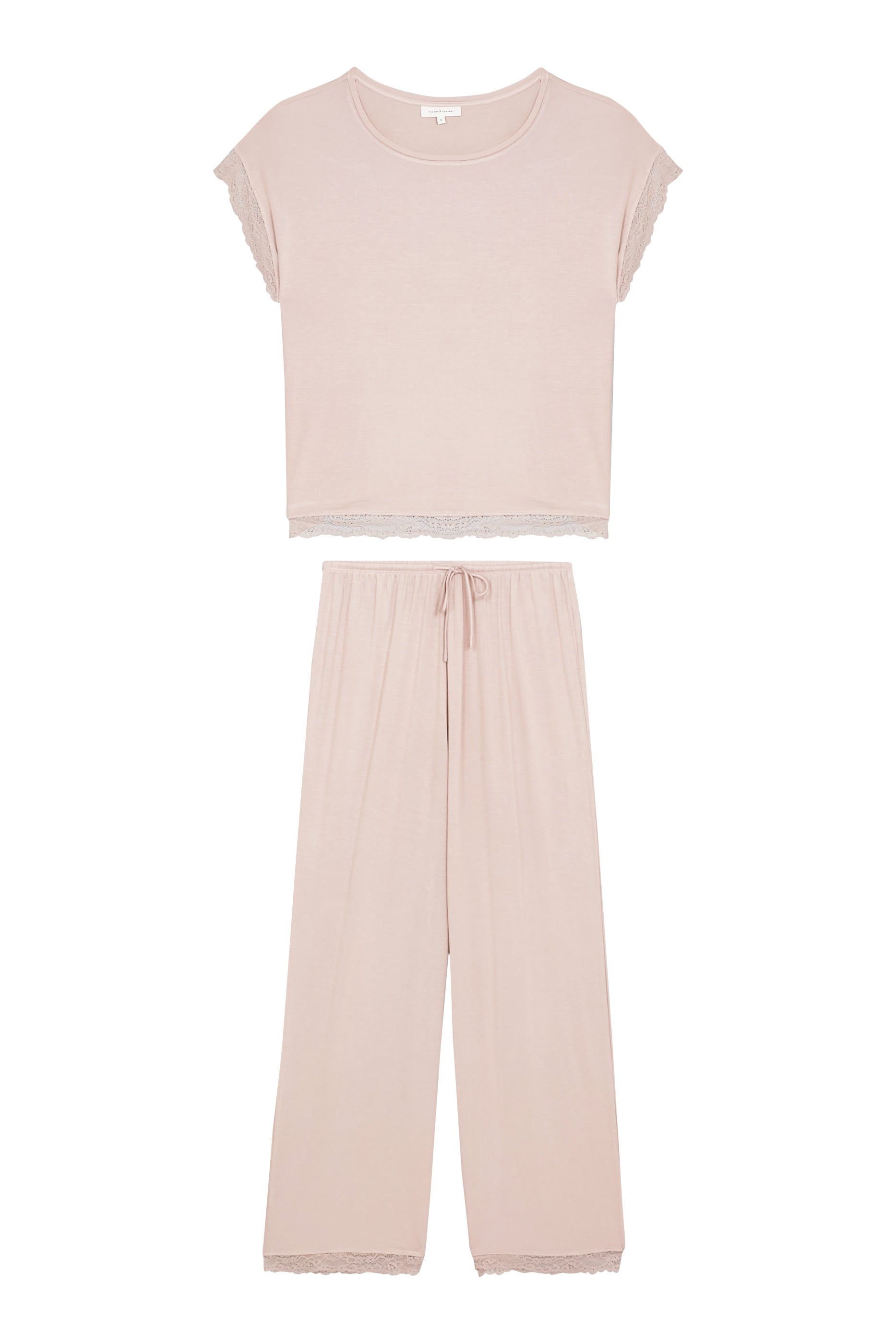 Jersey Lace Hem Pajama Set