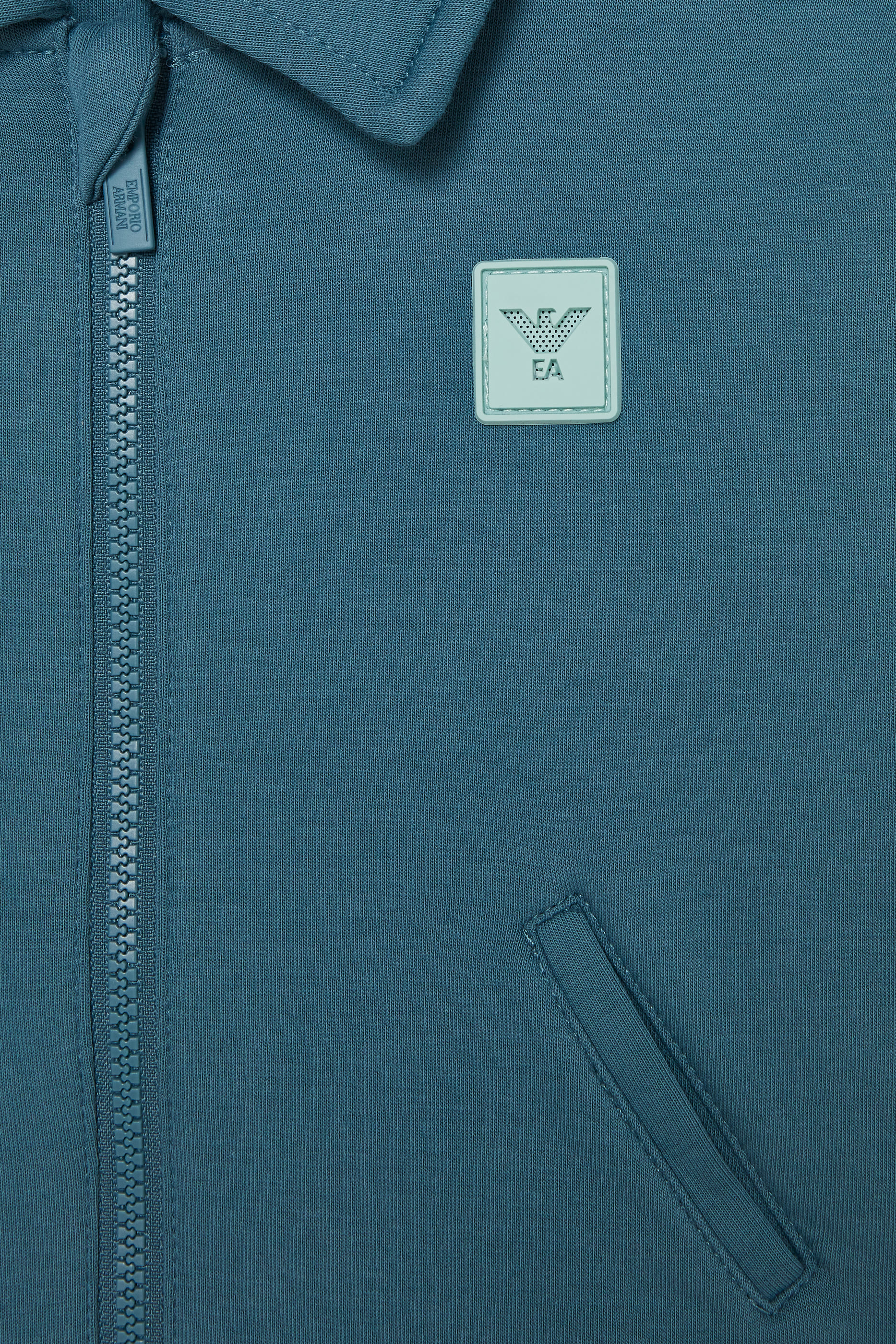 سويت شيرت بسحّاب ورقعة شعار الماركة للأطفال 