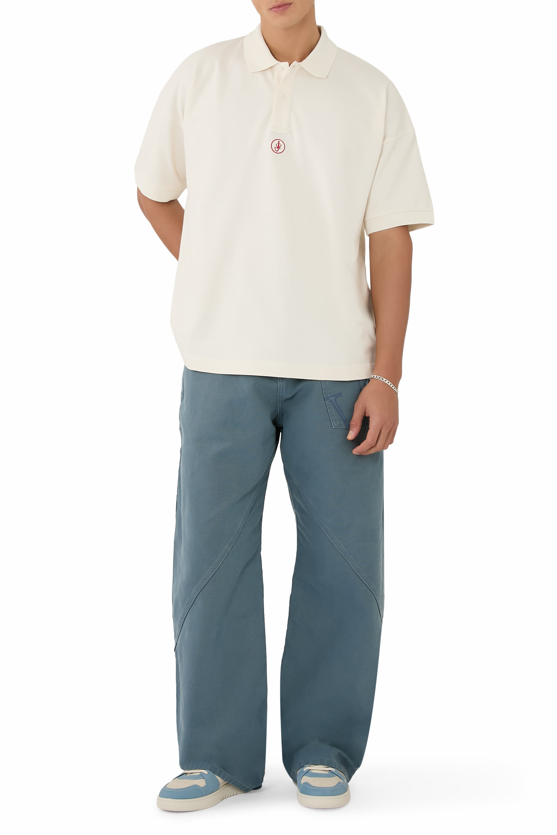 قميص بولو بتطريز مرساة