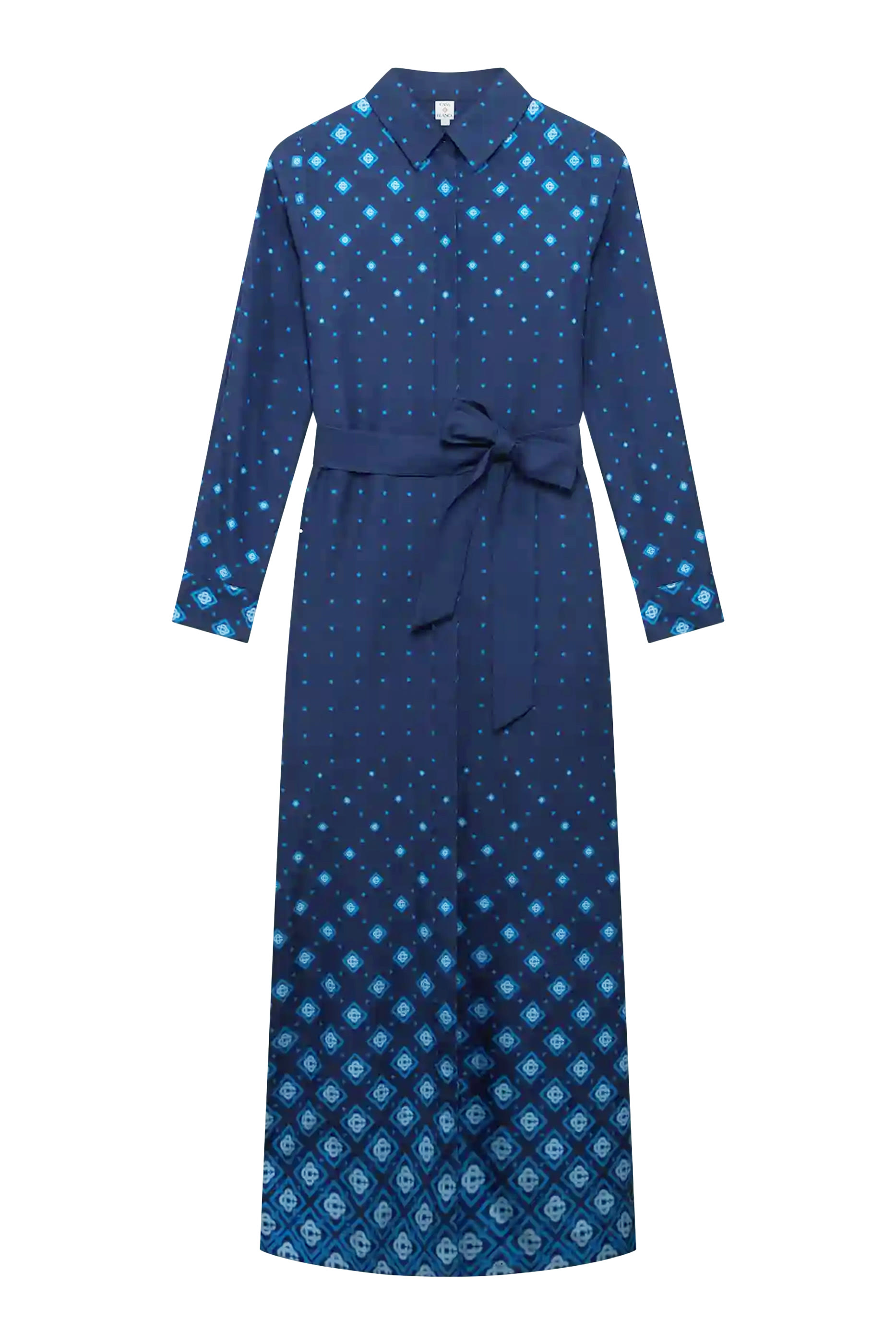 Gradient Silk Shirt Dress