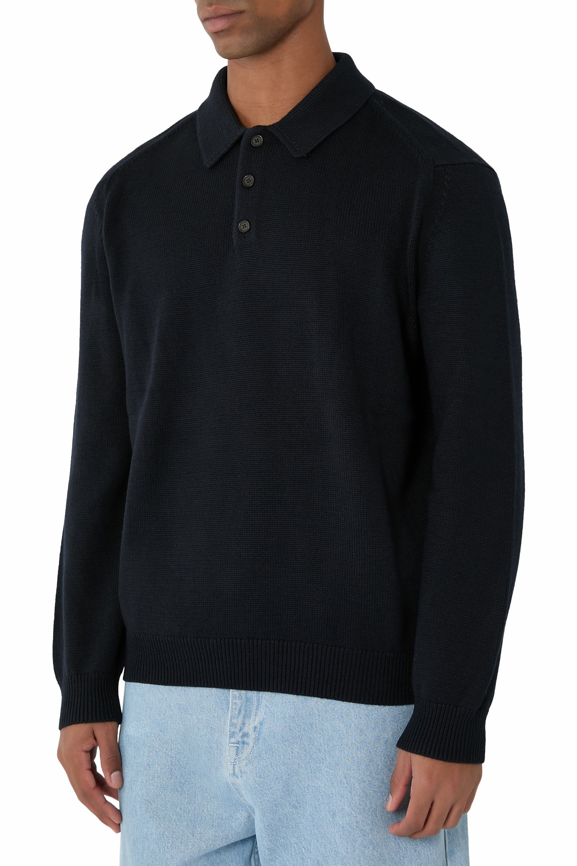 قميص بولو منسوج صوف وقطن