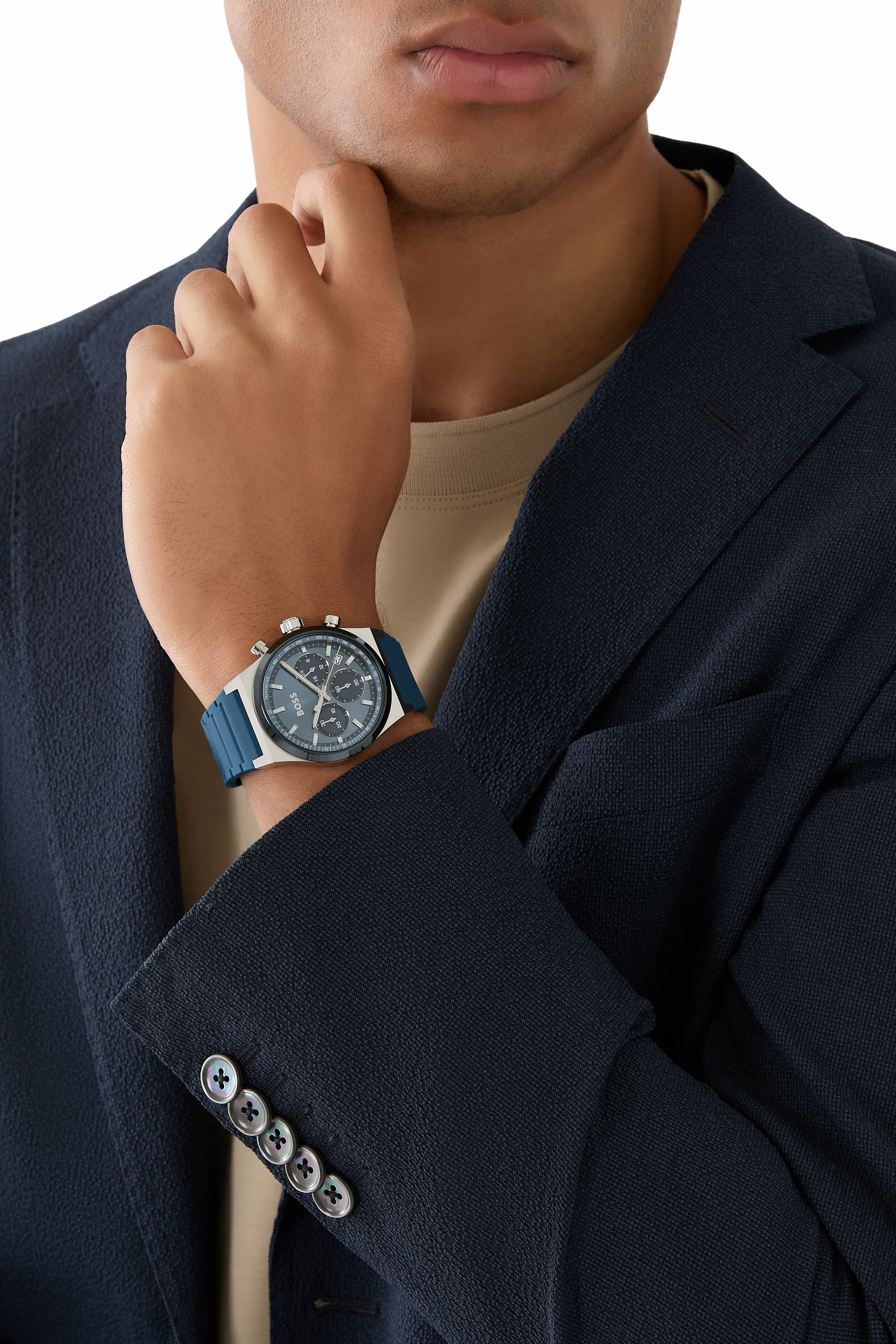 ساعة كرونوغراف كاندور كرونو بسوار سيليكون