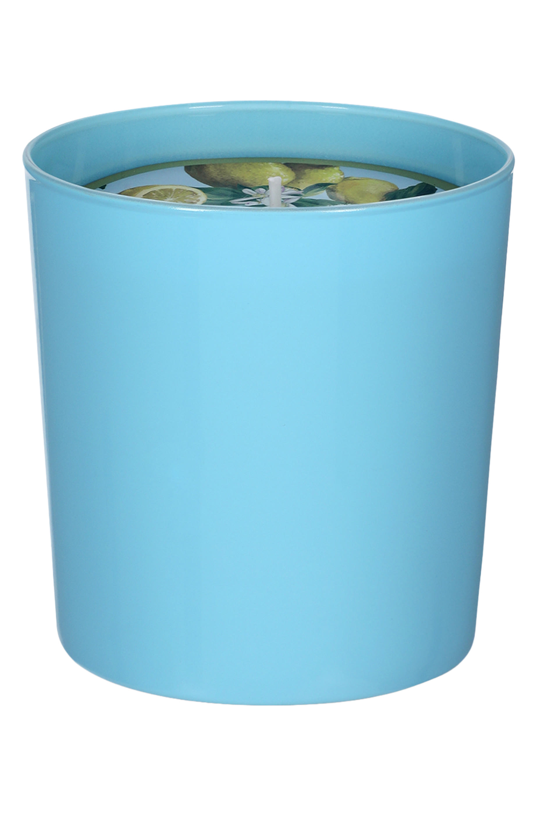 شمعة معطرة بشعار الماركة برائحة الليمون