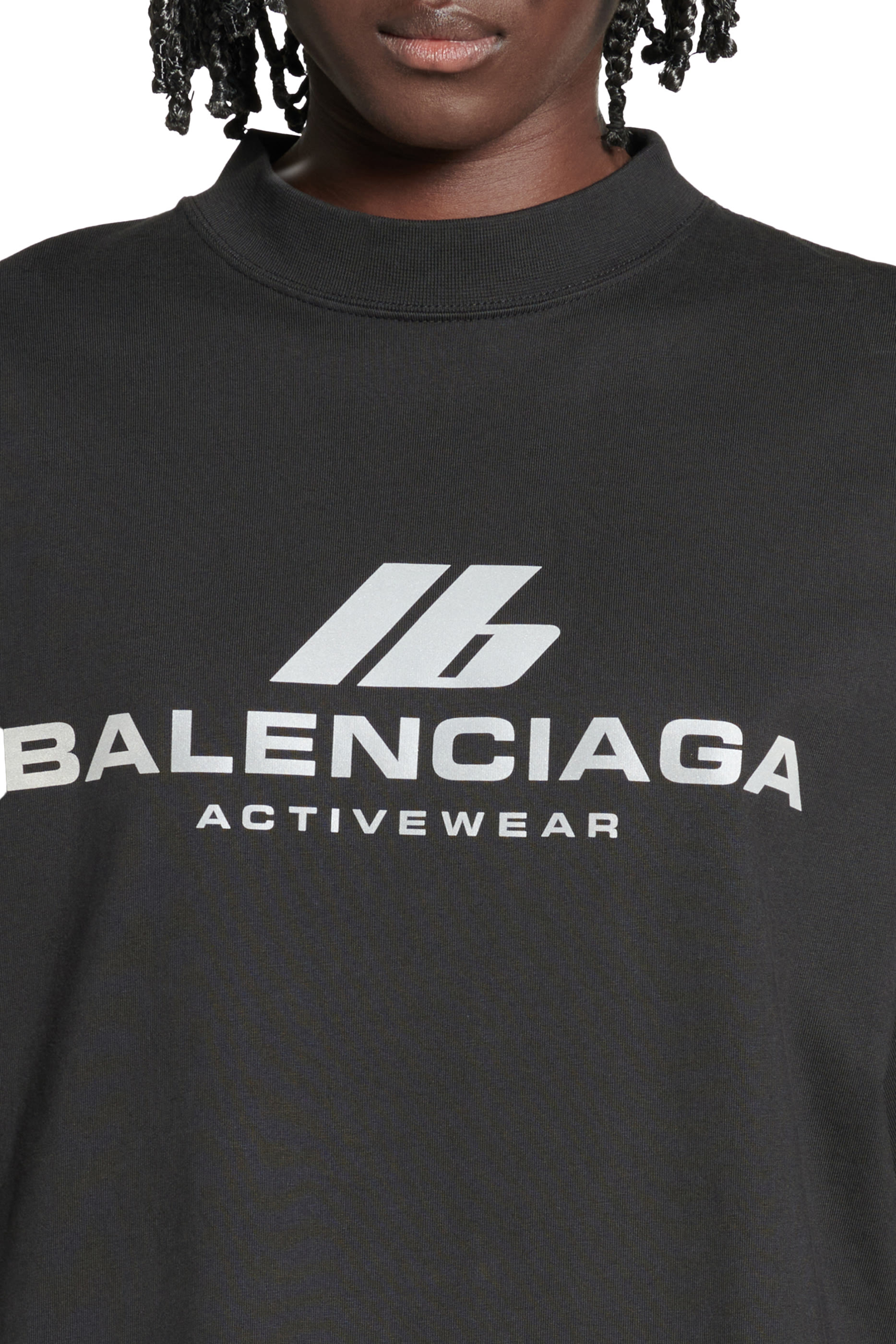 تيشيرت أكتيف وير بشعار الماركة قطن