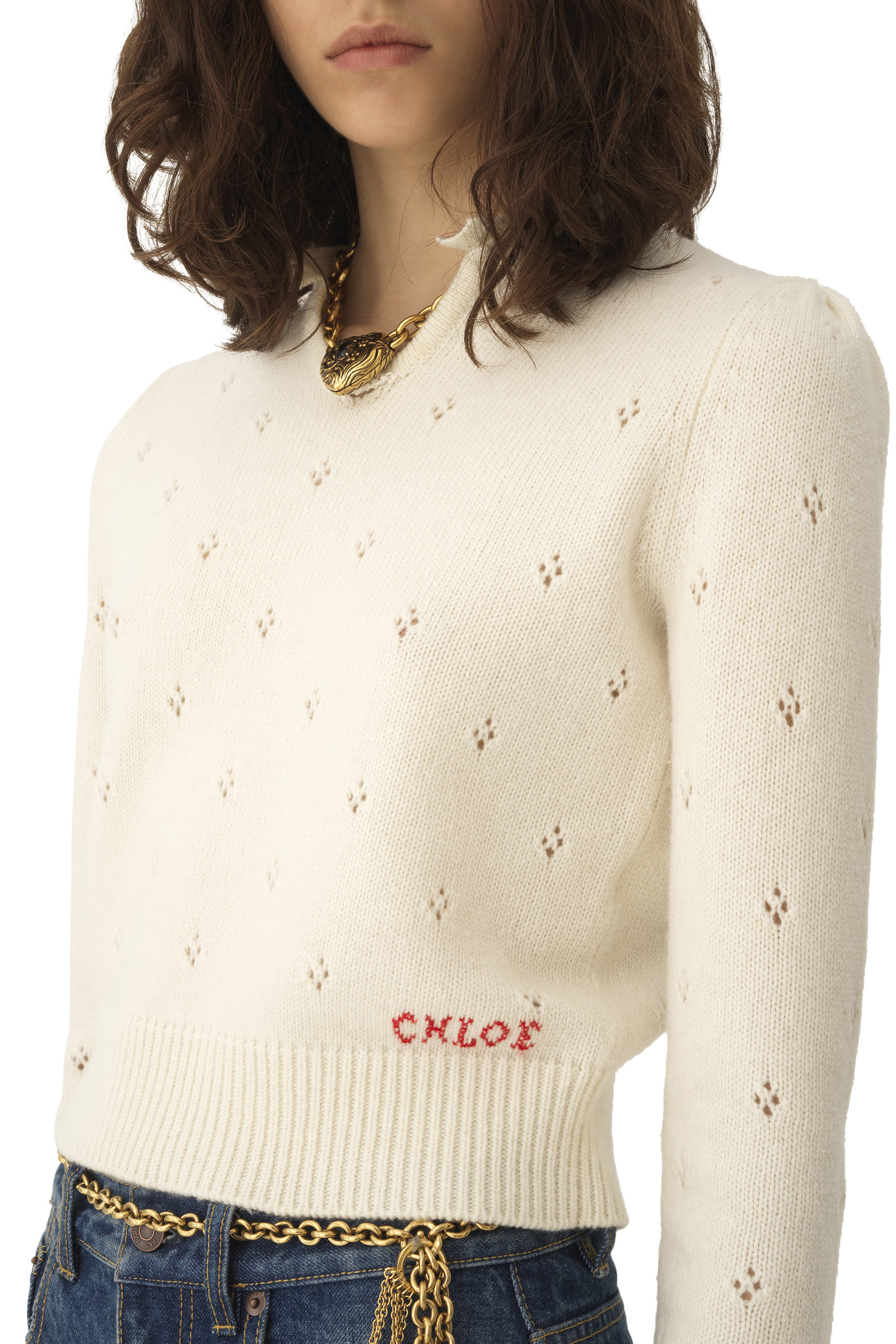 سترة بشعار الماركة نسيج صوف وكشمير