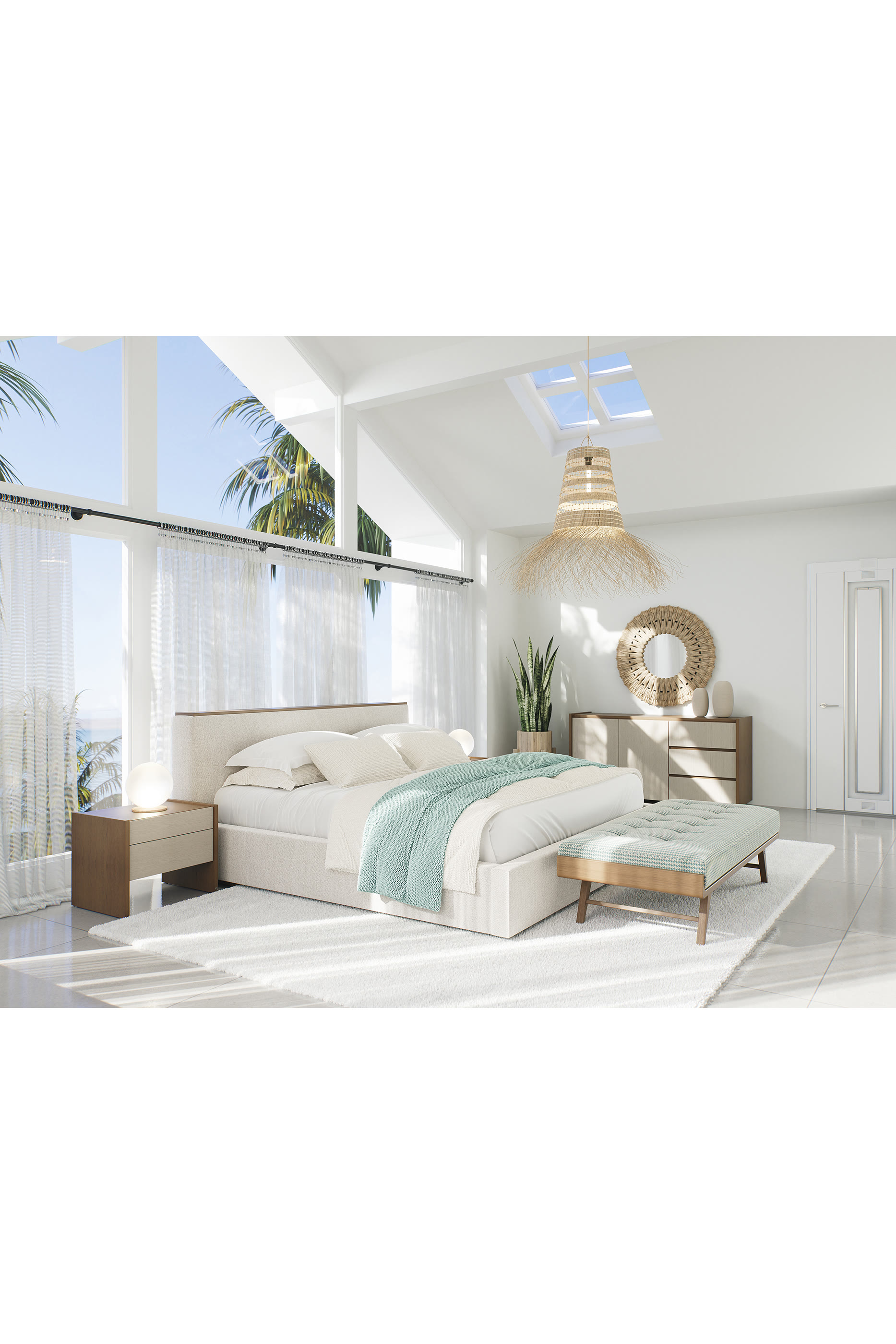 مقعد طويل تان 100