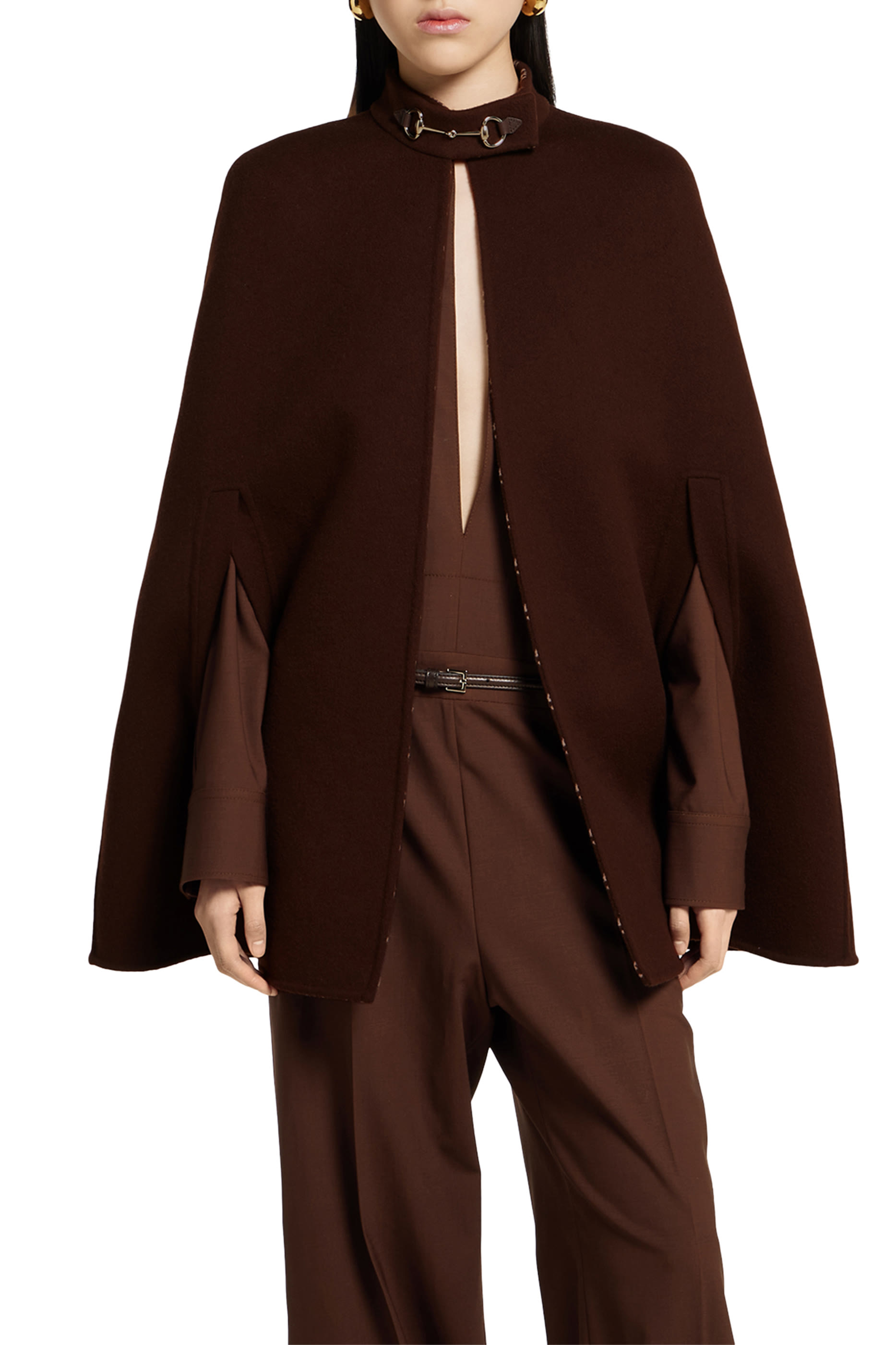 كاب مزين بحلية شعار الماركة صوف حرير