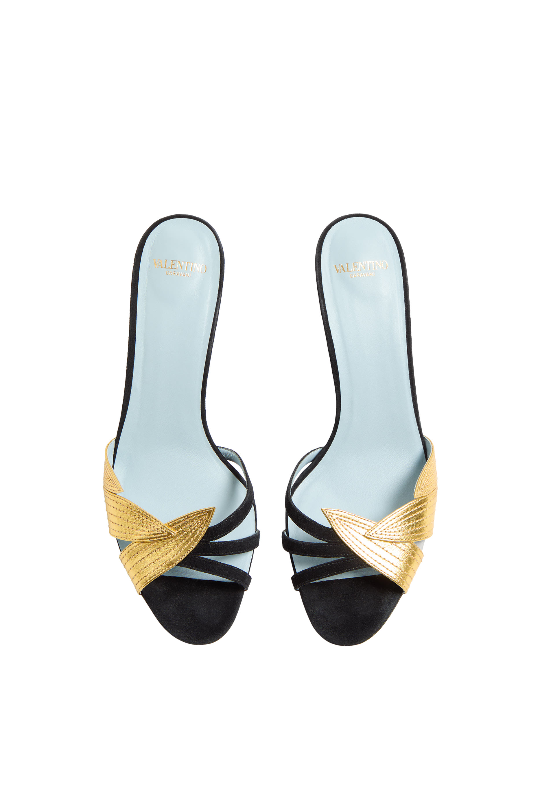 حذاء 65 شمواه مفتوح من الخلف بأجزاء تصميم أوراق