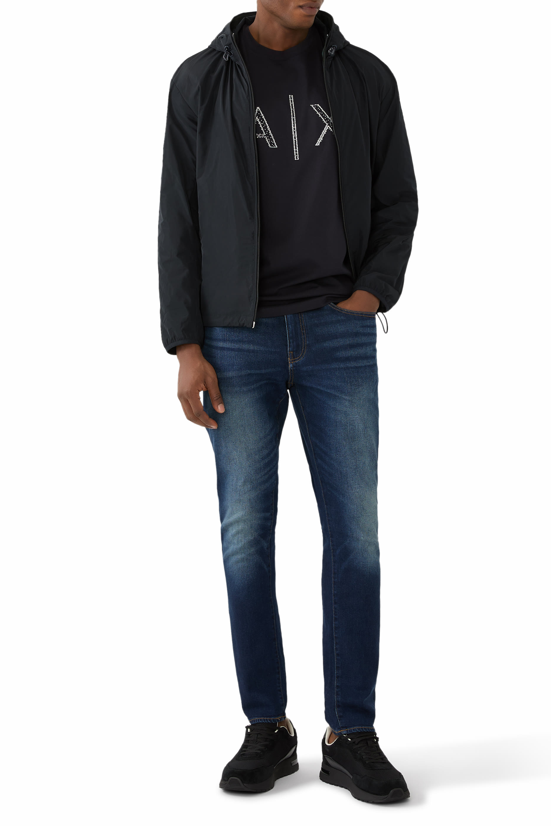 جاكيت بغطاء رأس وجيوب