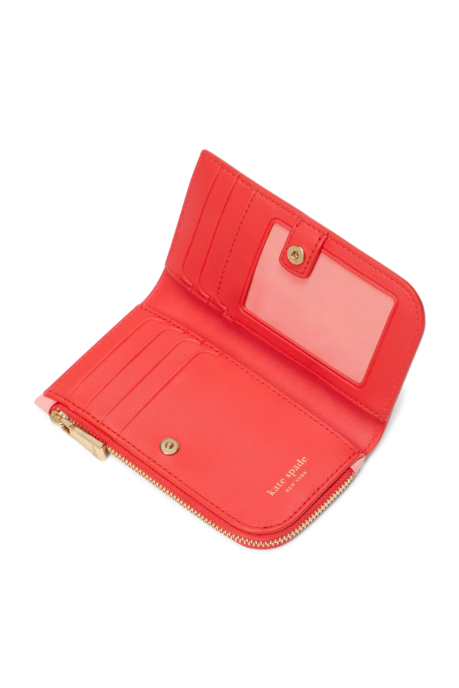 محفظة ديفاين صغيرة ثنائية الطي بحواف بلون فاقع