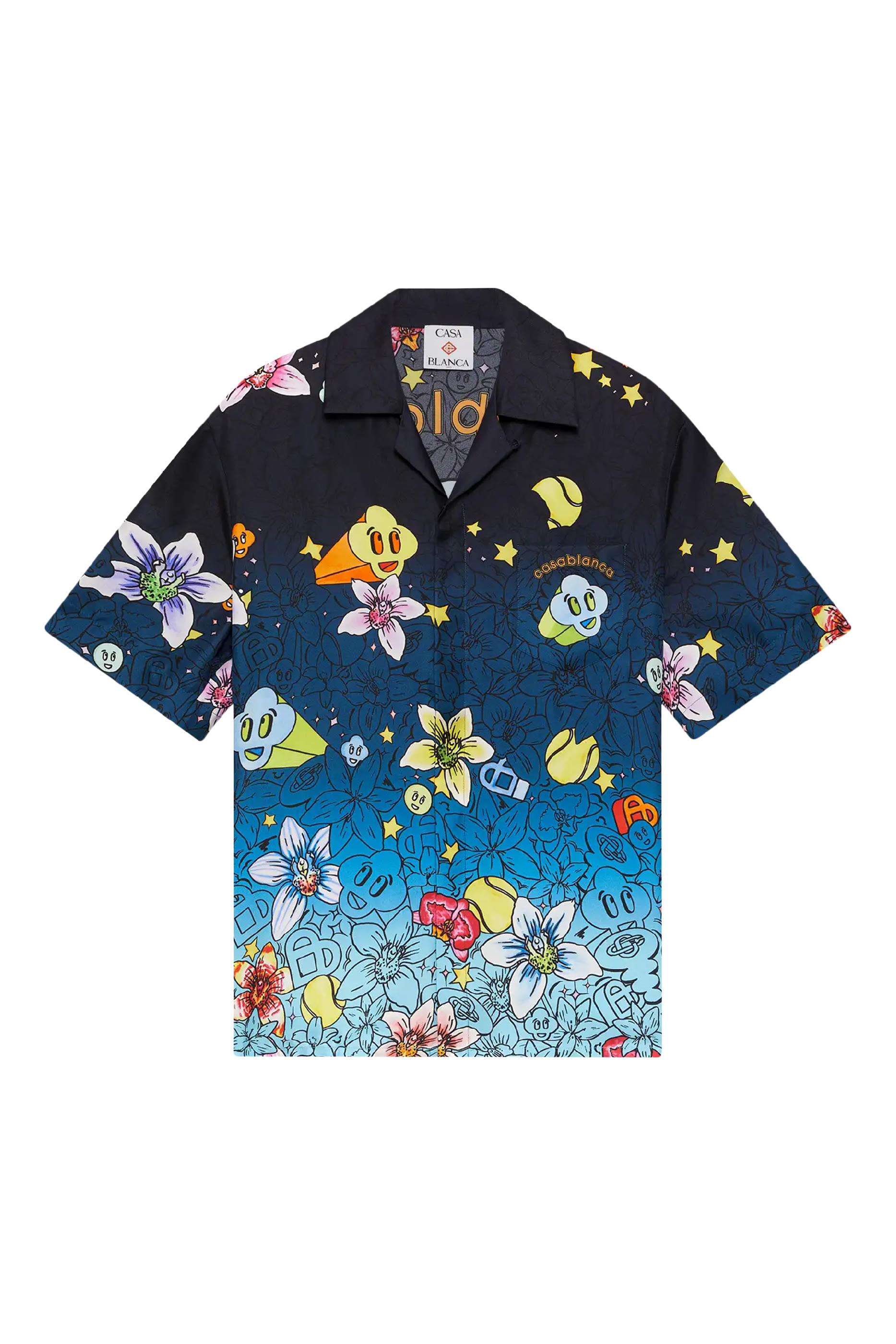 قميص كولاج دايكونز غرافيكس بأكمام قصيرة حرير