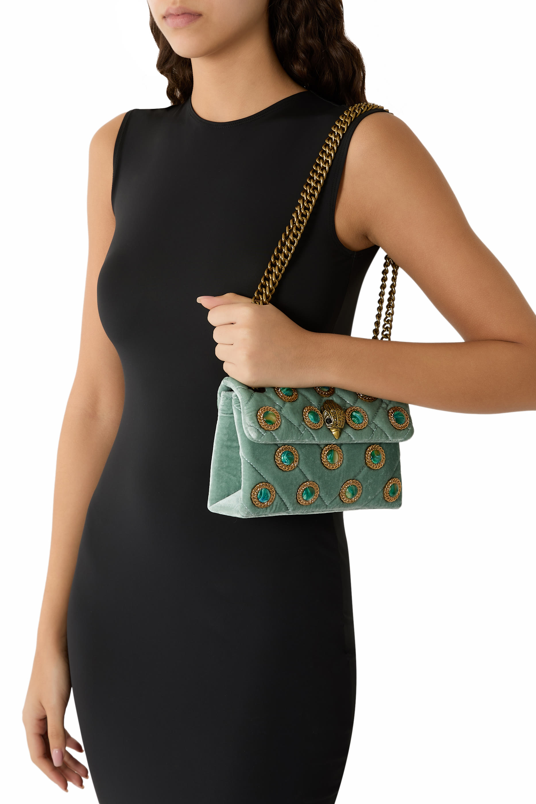 حقيبة كنسنغتون صغيرة قماش مخملي