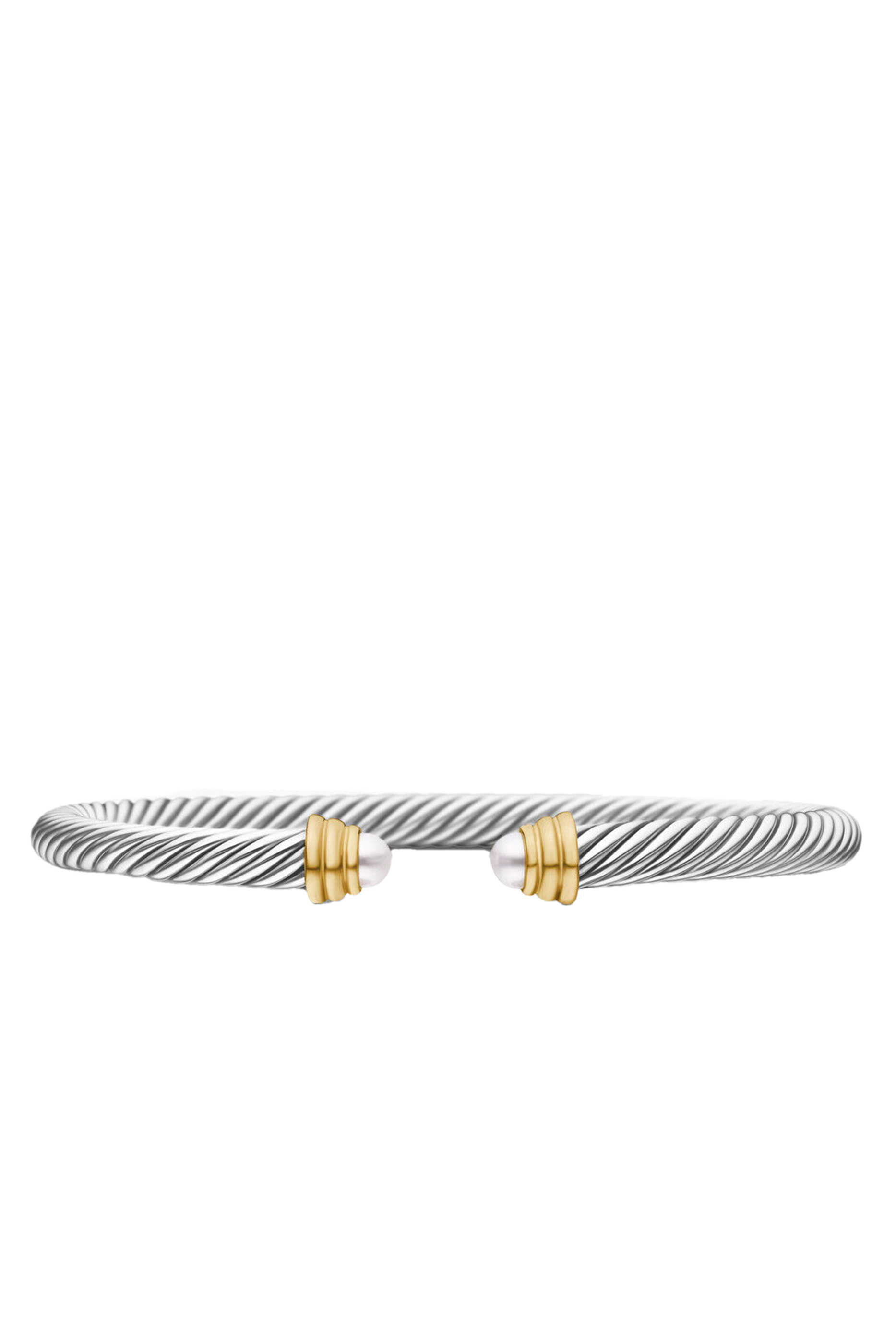 سوار كابل كلاسيكي مرصع بلؤلؤ، فضة استرلينية وذهب أصفر عيار 14