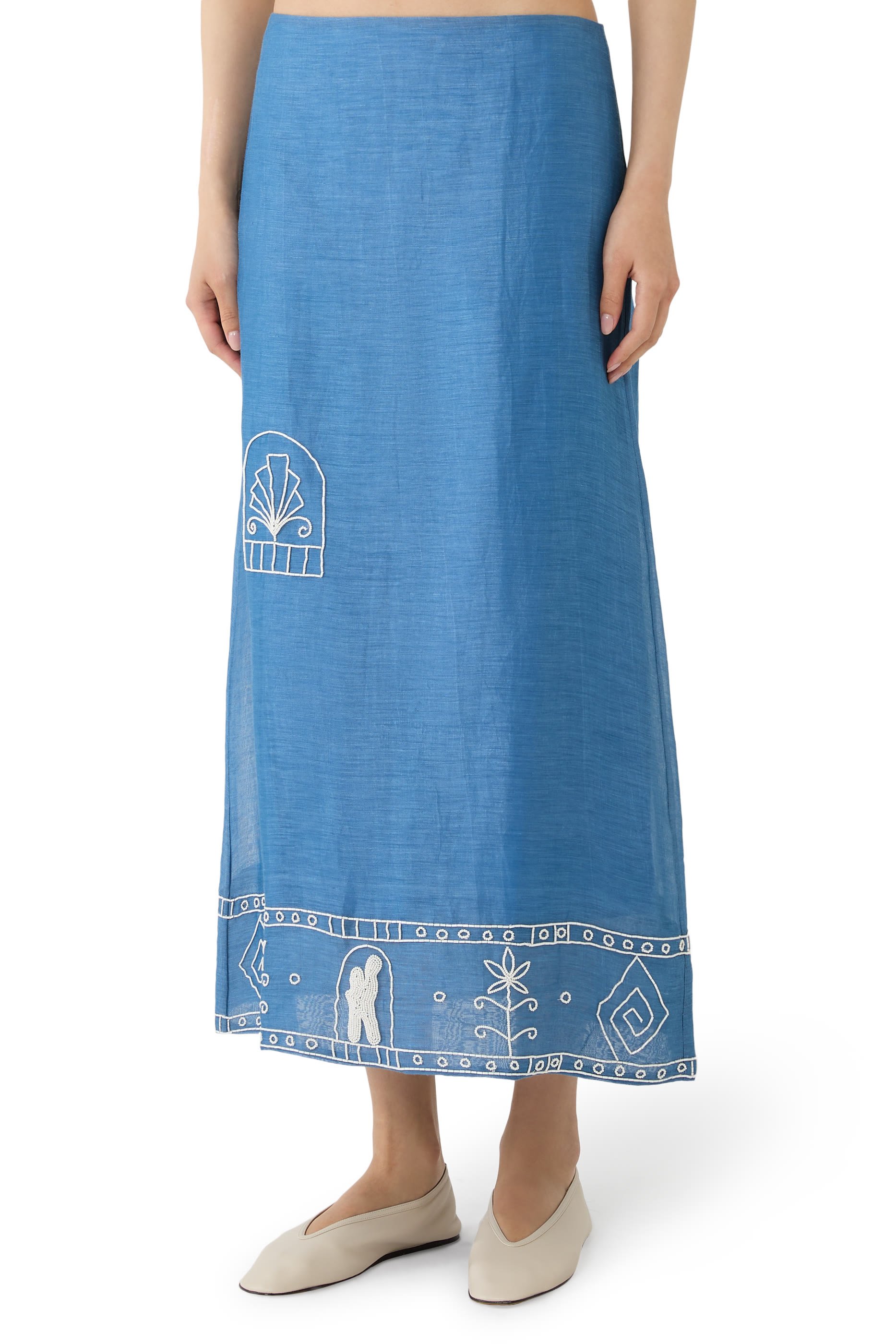 تنورة ياسمين مطرزة