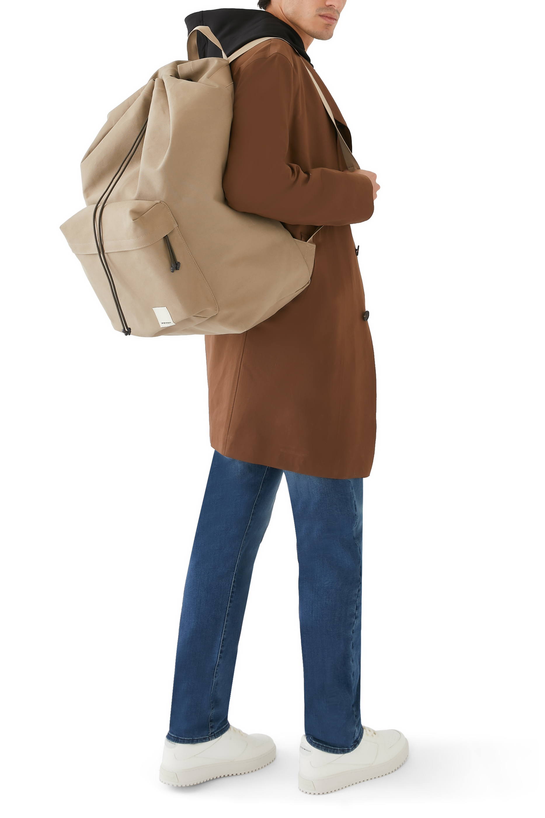 حقيبة ظهر برقعة شعار الماركة قطن