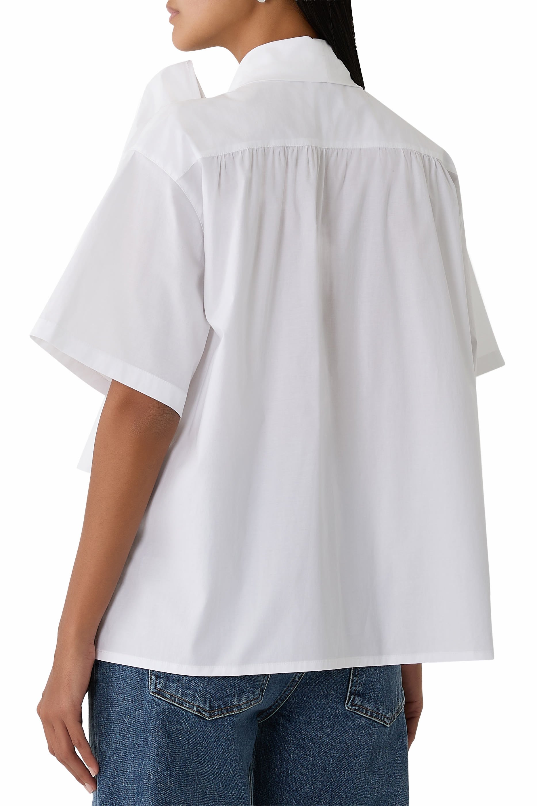 قميص قطن بوبلين مطاطي