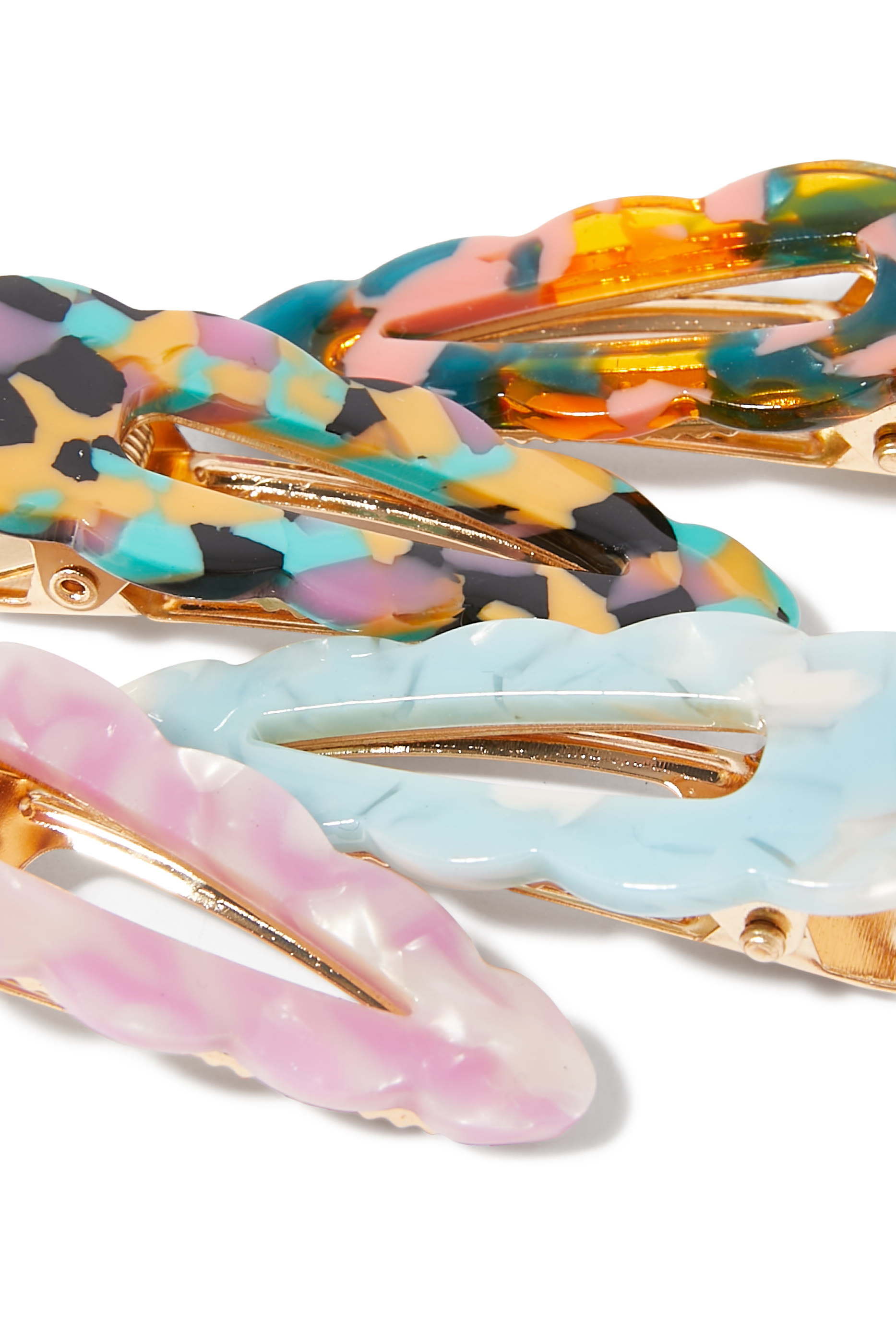 مجموعة مشابك شعر بحافة صدفية أسيتات للأطفال