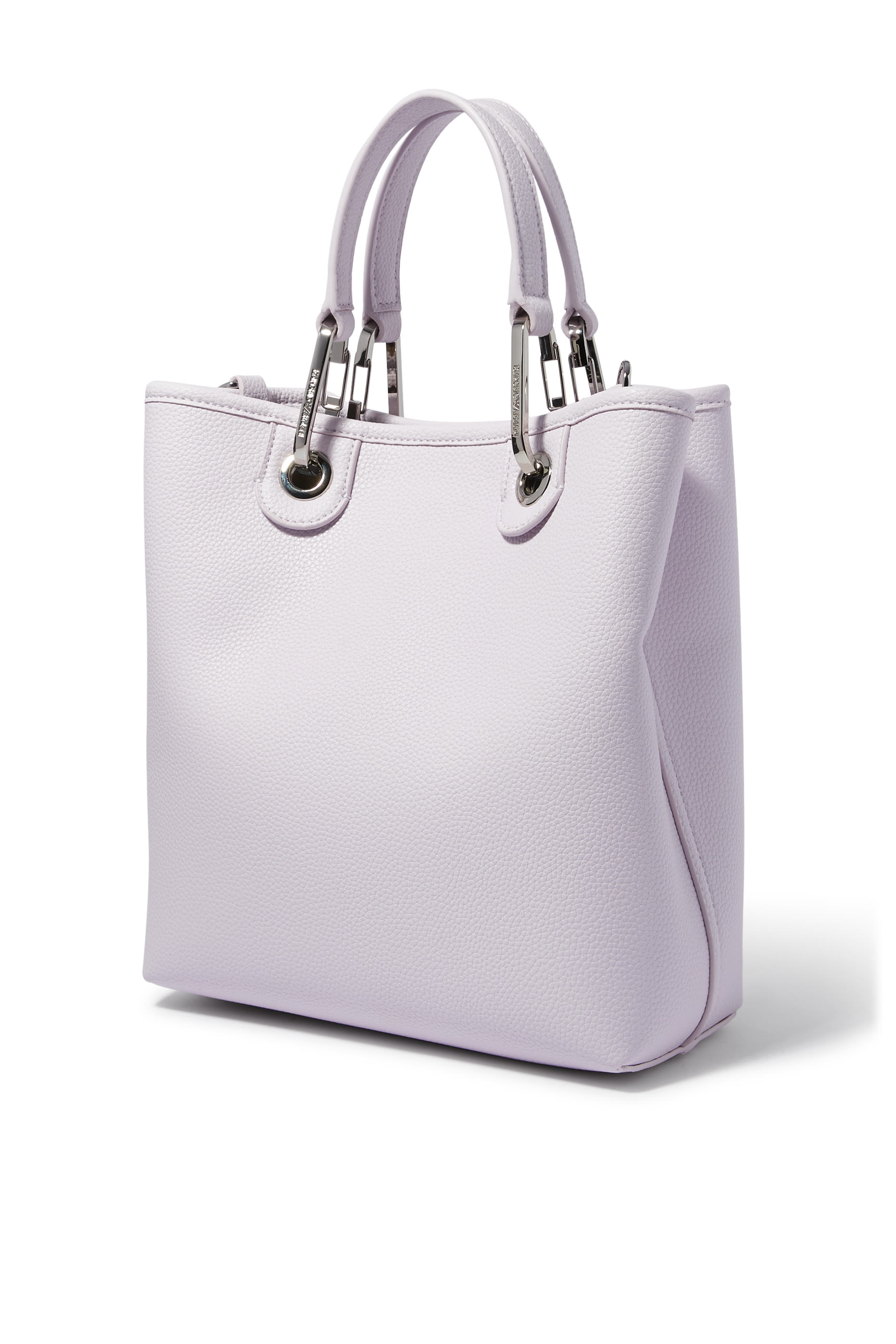 حقيبة يد بشعار الماركة بنقشة جلد غزال