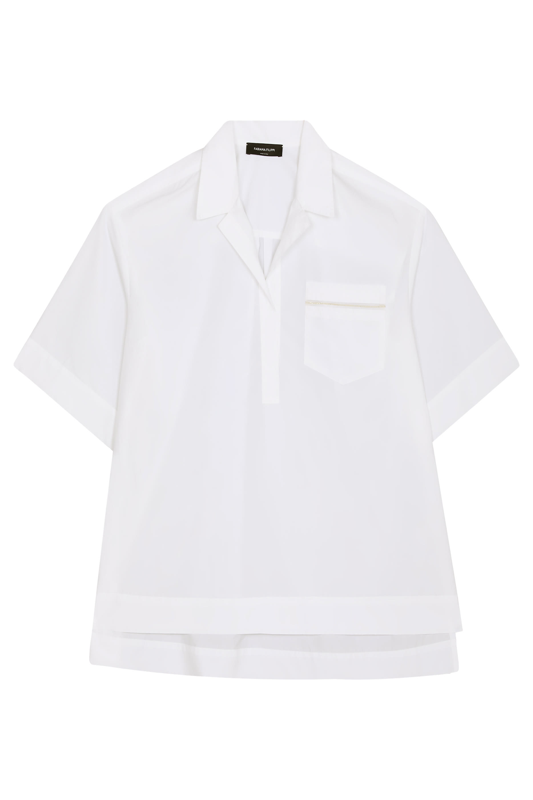  Poplin Short Sleeve Shirt with Diamante