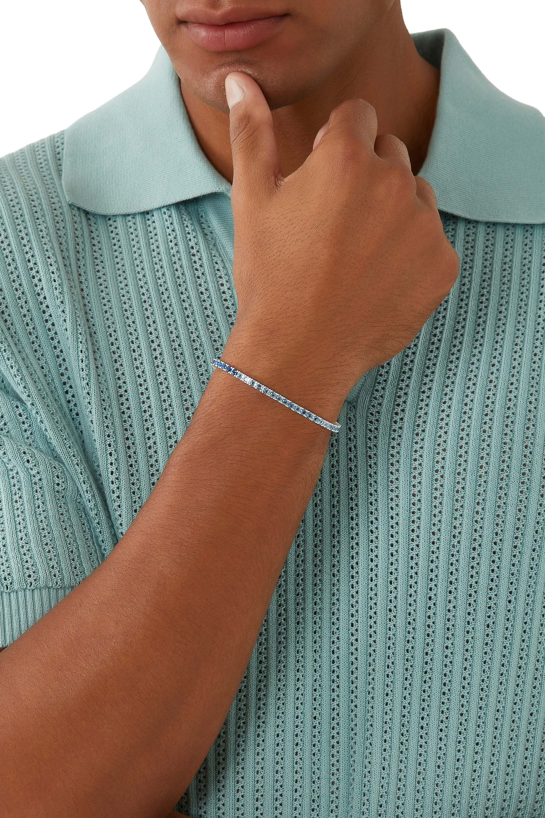 سوار تنس بلون أزرق متدرج