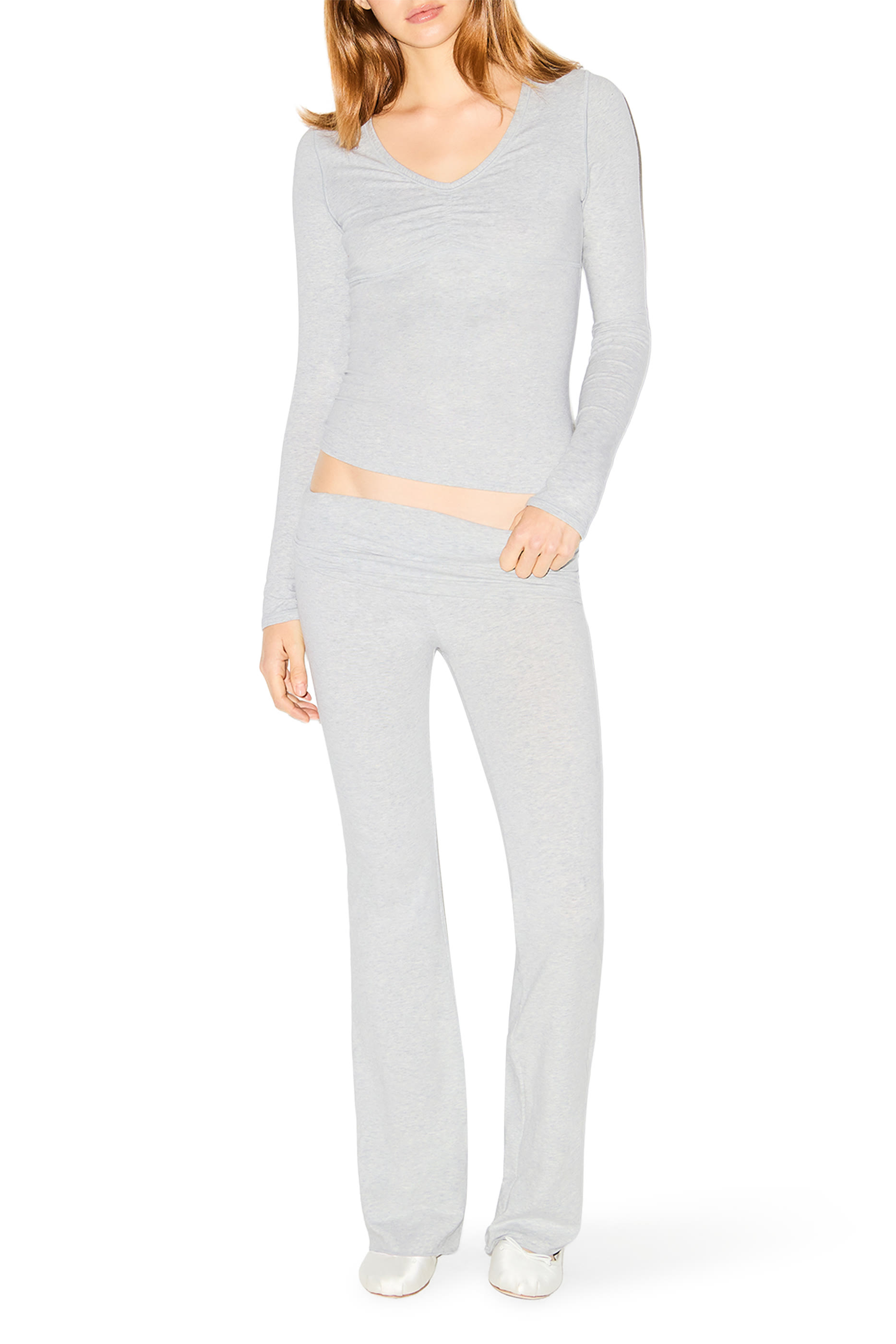 بنطال بطيات قطن جيرسيه