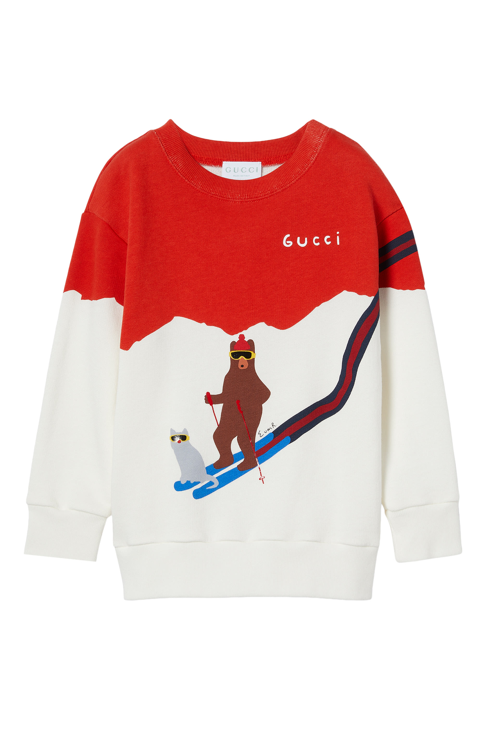 Kids Bear & Cat Print Sweatshirt